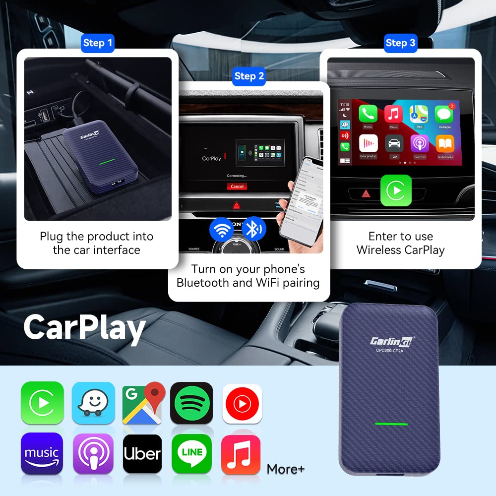CarlinKit 4.0 Wireless Android Auto & Carplay Adapter, only for The OEM Wired Carplay Car, Achieve The Wireless Life, Plug & Play, Support Online Upgrade