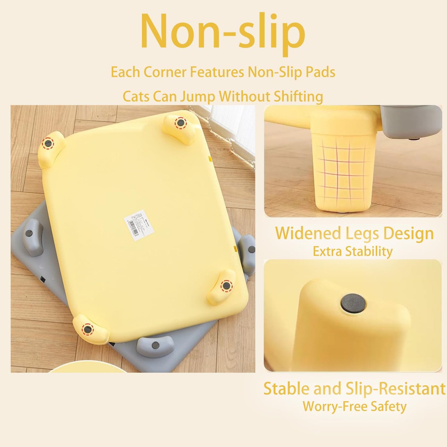 Cat Litter Mat Litter Trapping Mat,Litter Box Mat,Waterproof Cat Mats for Litter Large,Easy Clean,Non-Slip Litter Mat for Cat,Urine-Proof Kitty Litter Catcher Mat,Washable (White, 5.90 inches)