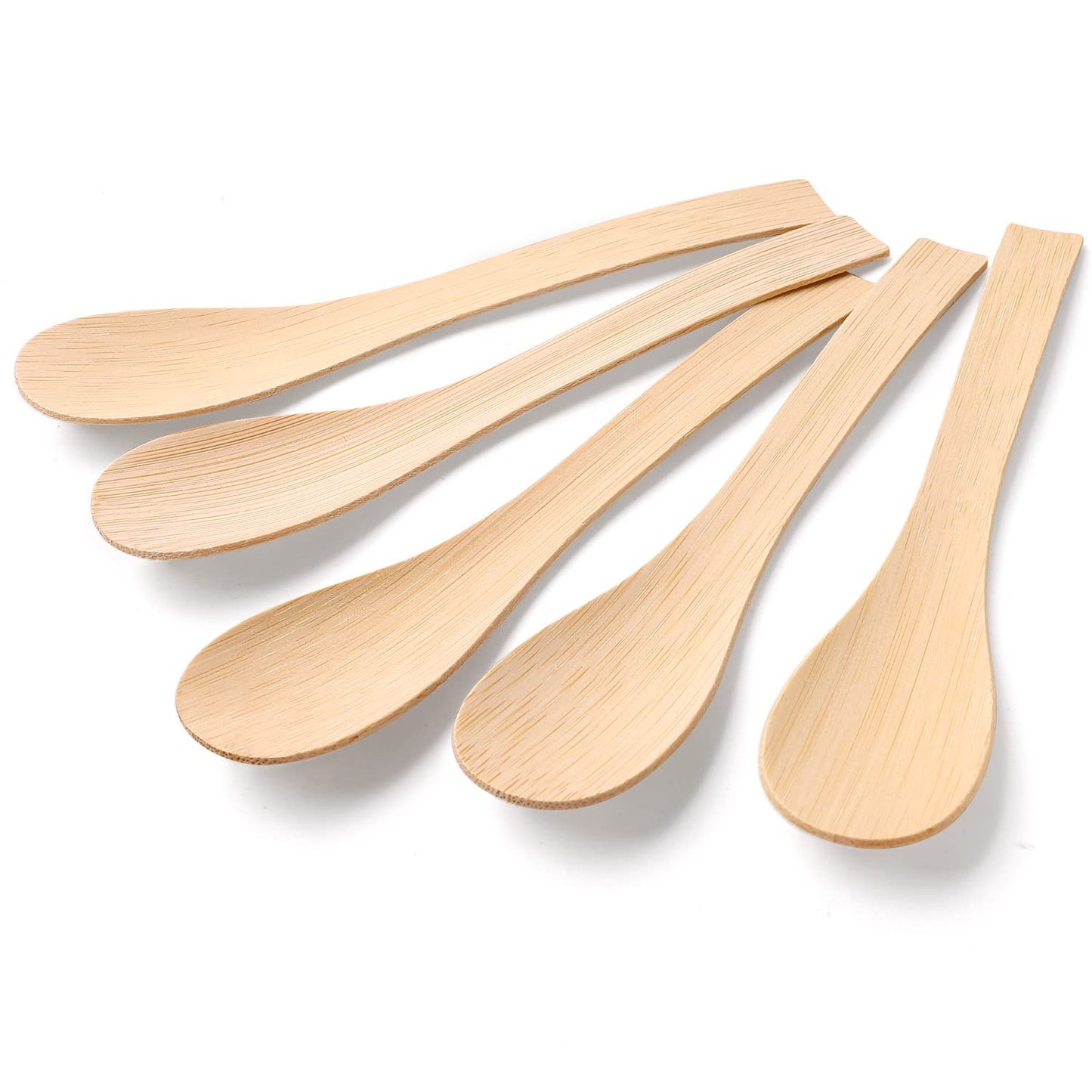 Bamboo Utensils Disposable -100PK Bamboo Soup Spoons 6.7" Disposable Compostable Spoons for Eating 100% Biodegradable Renewable Natural Travel Cutlery
