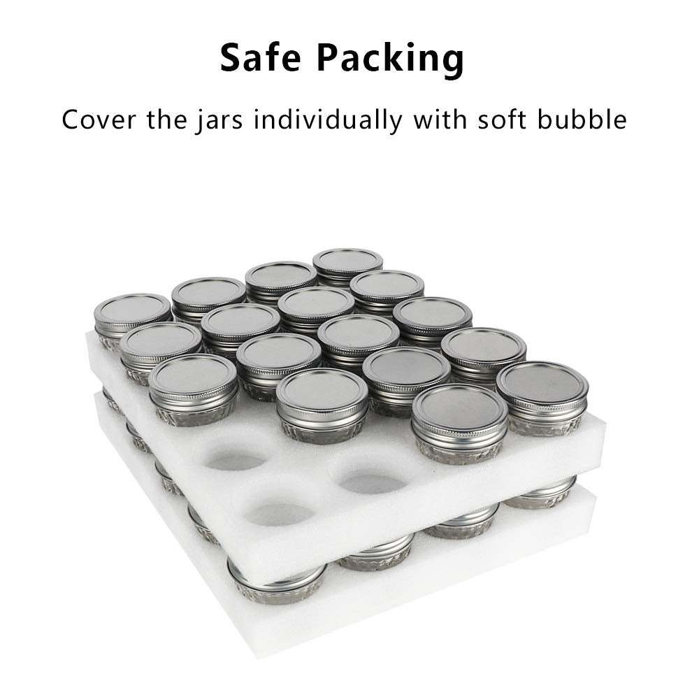 40 Pack 4oz 120 ml Glass Mason jars With Silver Regular Lids, Perfect for Jam, Honey, Candies,Wedding Favors, Decorations,DIY Magnetic Spice Jars.(40 Labels Included)