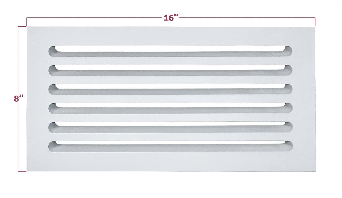 Snug Vent - 3/4 x 8 x 16 MDF Cold Air Return Grill - Wood Wall Vent for Home Improvement - Primed White and Ready to Paint - Flexible Install Options