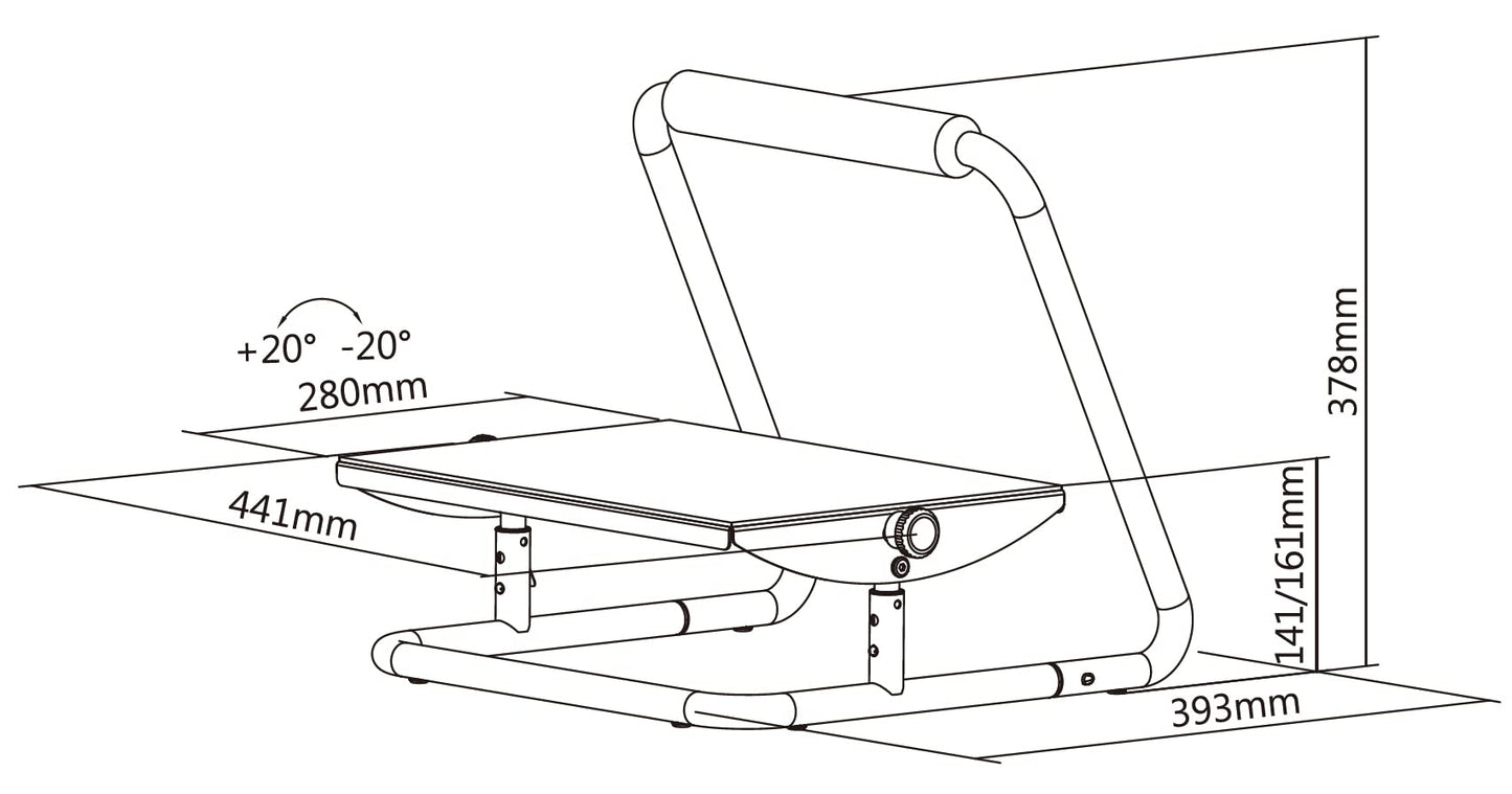 Livearty Adjustable Ergonomic Footrest Under Desk - Metal Frame, Vinyl Cover, Compact, 14 cm / 16 cm, Noir, Office/Home Use