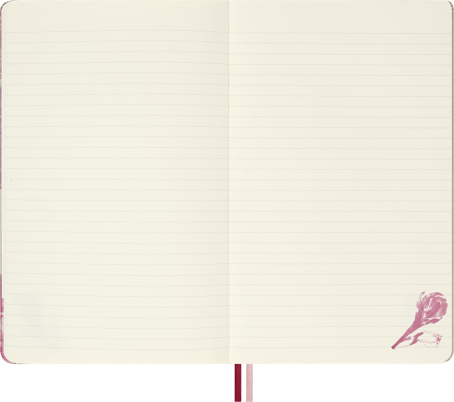 Moleskine Limited Edition Sakura 2026 Blossom Notebook, Hard Cover, Large (5" x 8.25") Ruled/Lined, Pink with Gold Accents, 176 pages