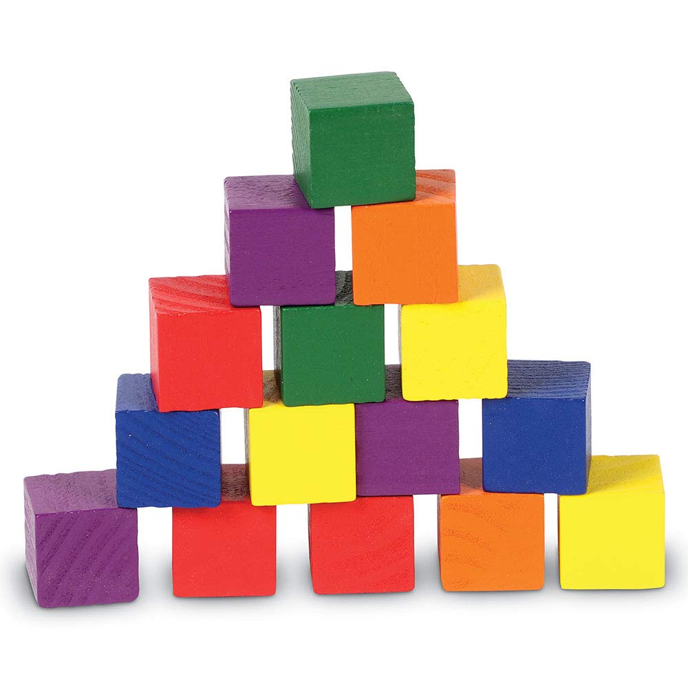 Learning Resources LER0136 One Inch Wooden Color Cubes, Counting & Sorting Skills, 102 Pieces, Ages 4+
