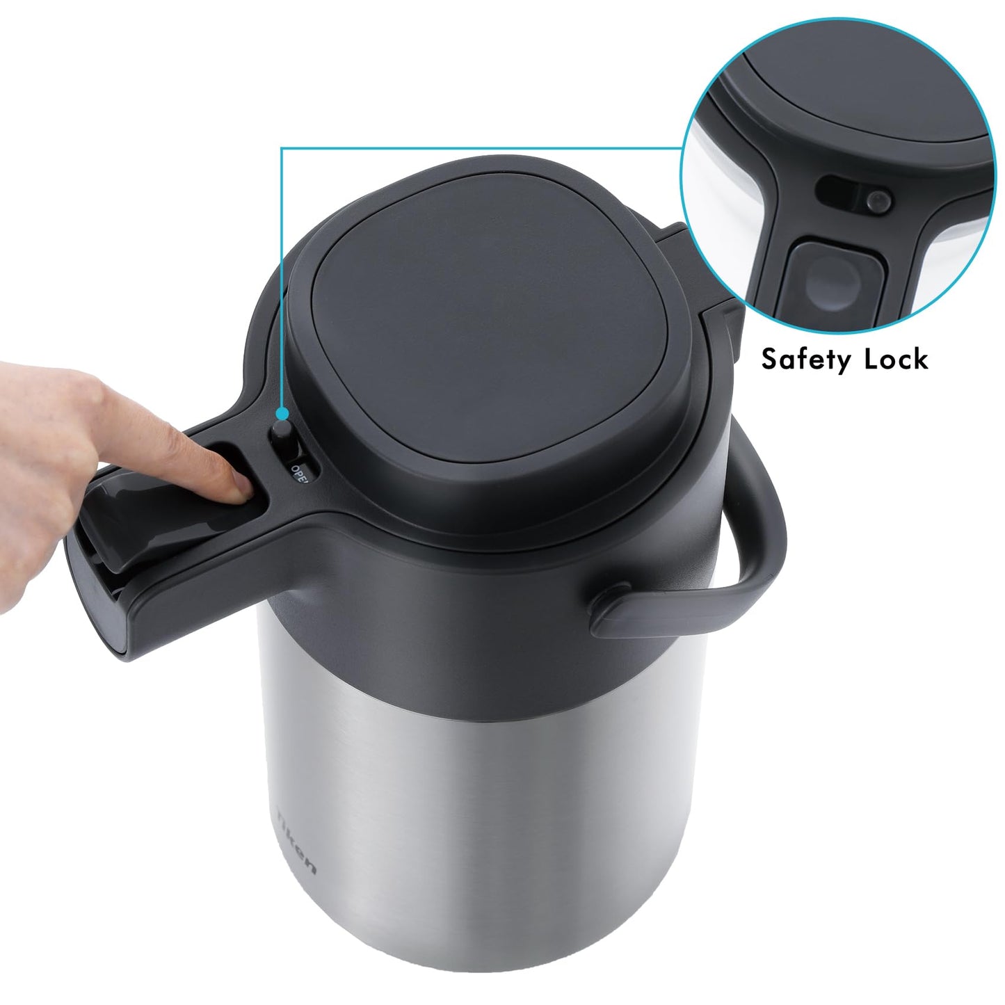 Airpot Coffee Dispenser with Pump - Thermal Coffee Carafes for Keeping Hot - Beverage Dispenser - 102oz/3L - Stainless Steel Insulated Coffee Thermos Carafe
