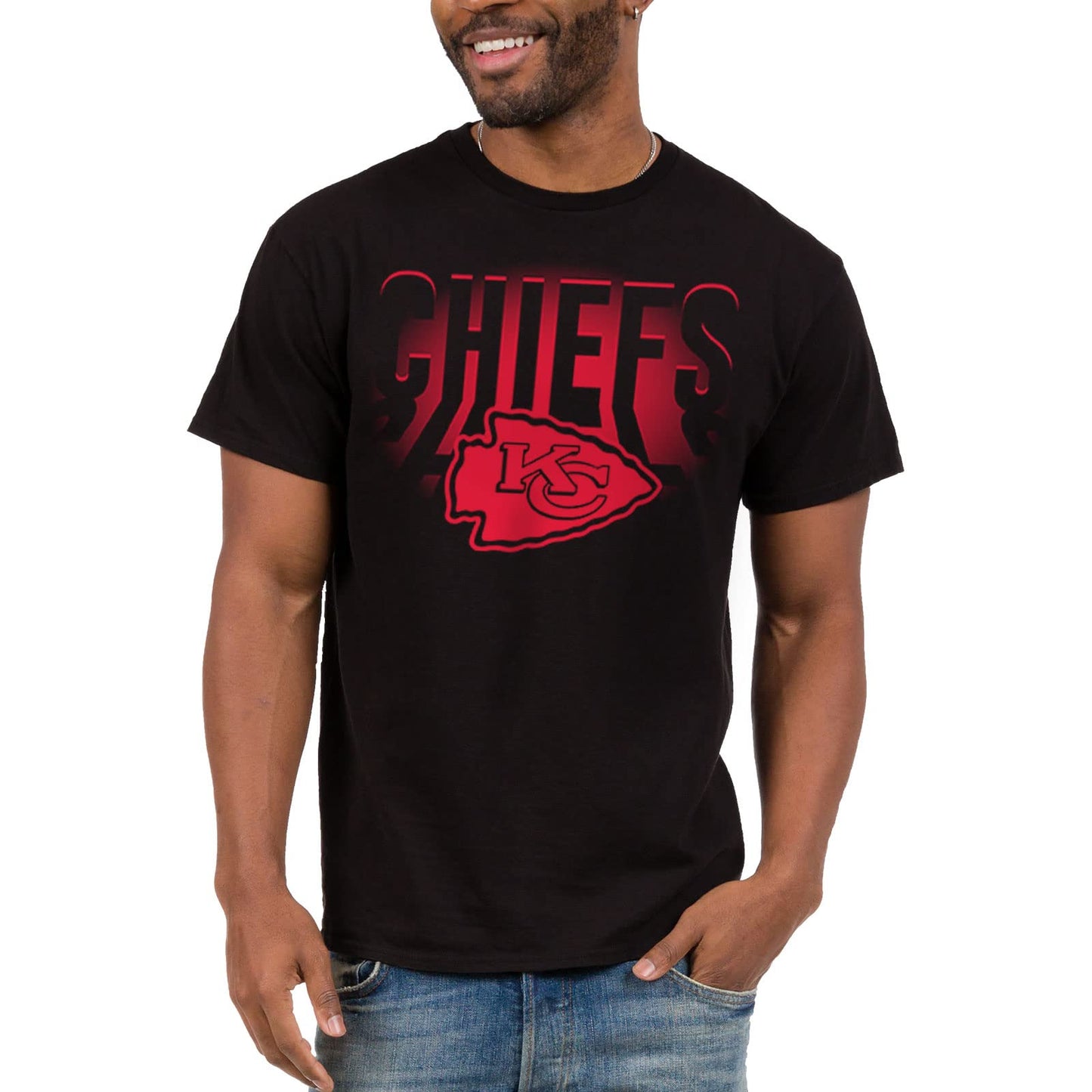 Junk Food Clothing x NFL - Kansas City Chiefs - Team Spotlight - Unisex Adult Short Sleeve Fan T-Shirt for Men and Women - Size XX-Large Black