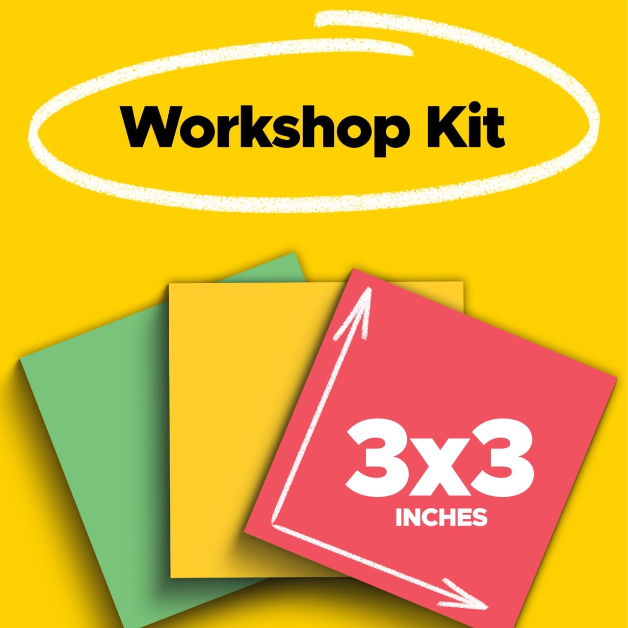 Post-it Super Sticky Notes 3x3 in, 24 Pads/Pack, 70 Sheets/Pad, Workshop Kit, Red, Yellow, Green (654-24SSANSIOC)