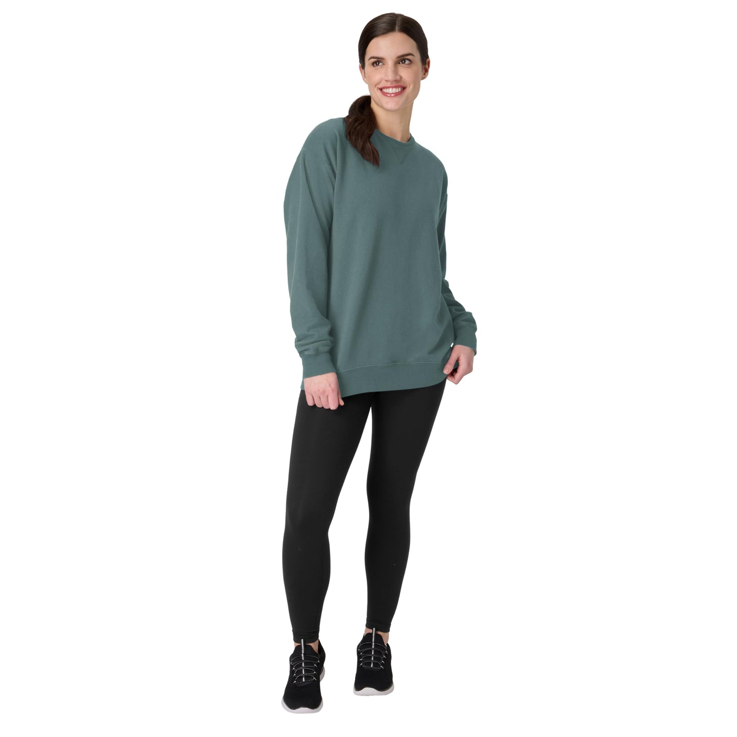 Hanes Men's Comfortwash Garment Dyed Sweatshirt, Cypress Green, Medium