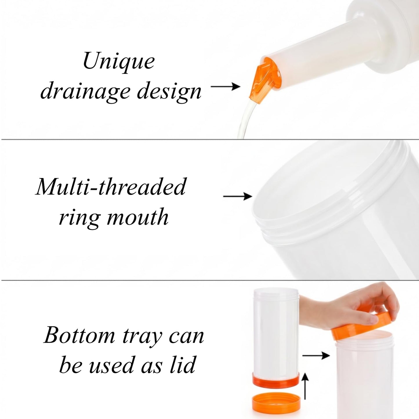 Tebery 6 Pack Plastic Juice Pour Bottles with 12 Stainless Steel Bottle Pourer, 34OZ Plastic Juice Dispensers for Bar Home Kitchen Party Supplies