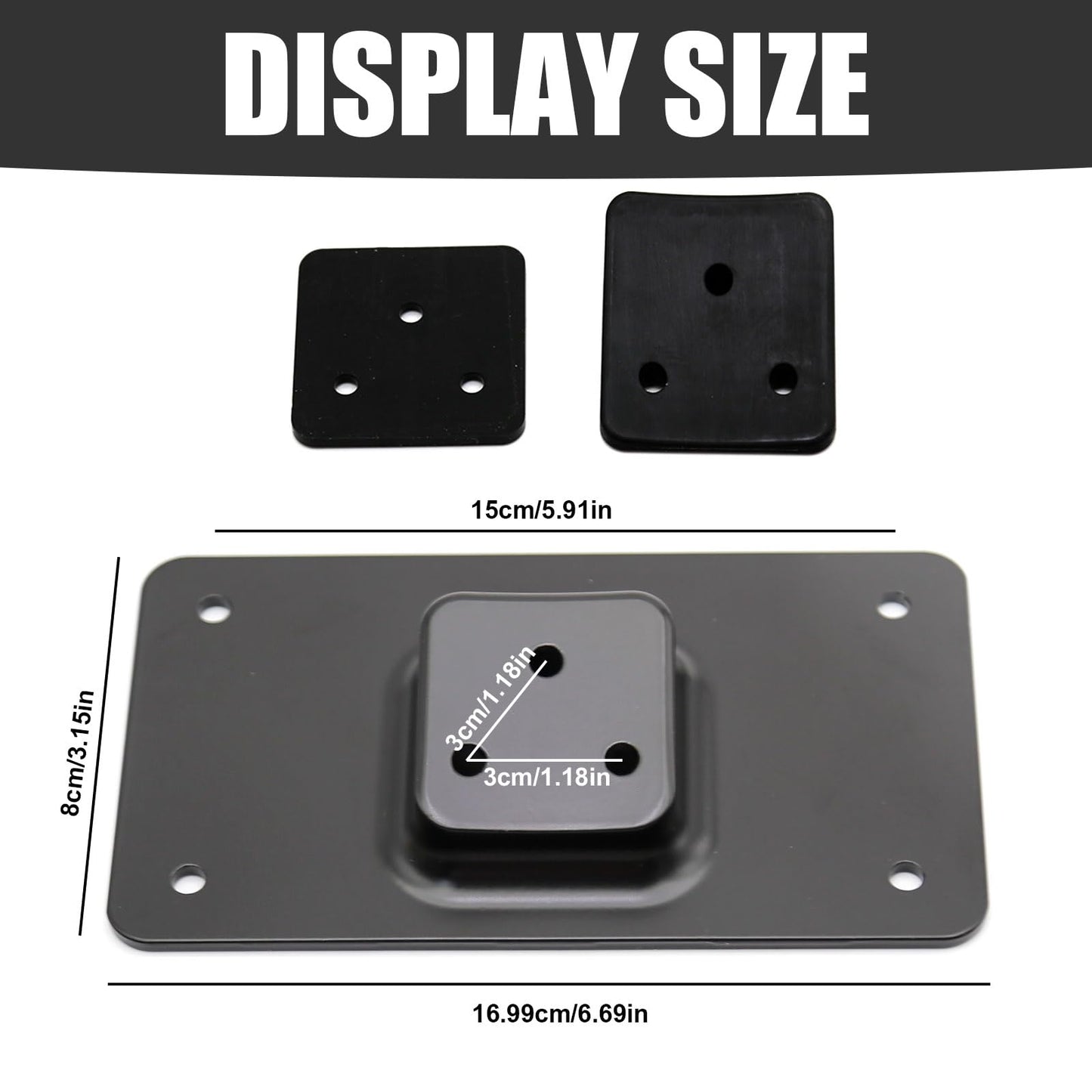 UOIENRT 3-Hole Laydown License Plate Mount Bracket Kit, Replacement for Harley Davidson License Plate Mounting Kit 1973-Up