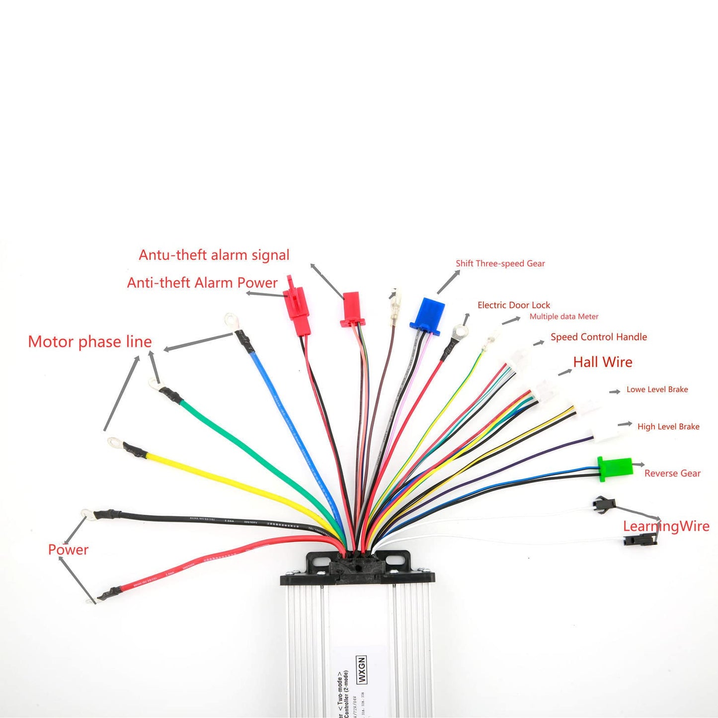 Electric Motor Controller, 48V 60V 64V 1000W‑1500W Electric Brushless Speed Motor Controller for Electric Scooter
