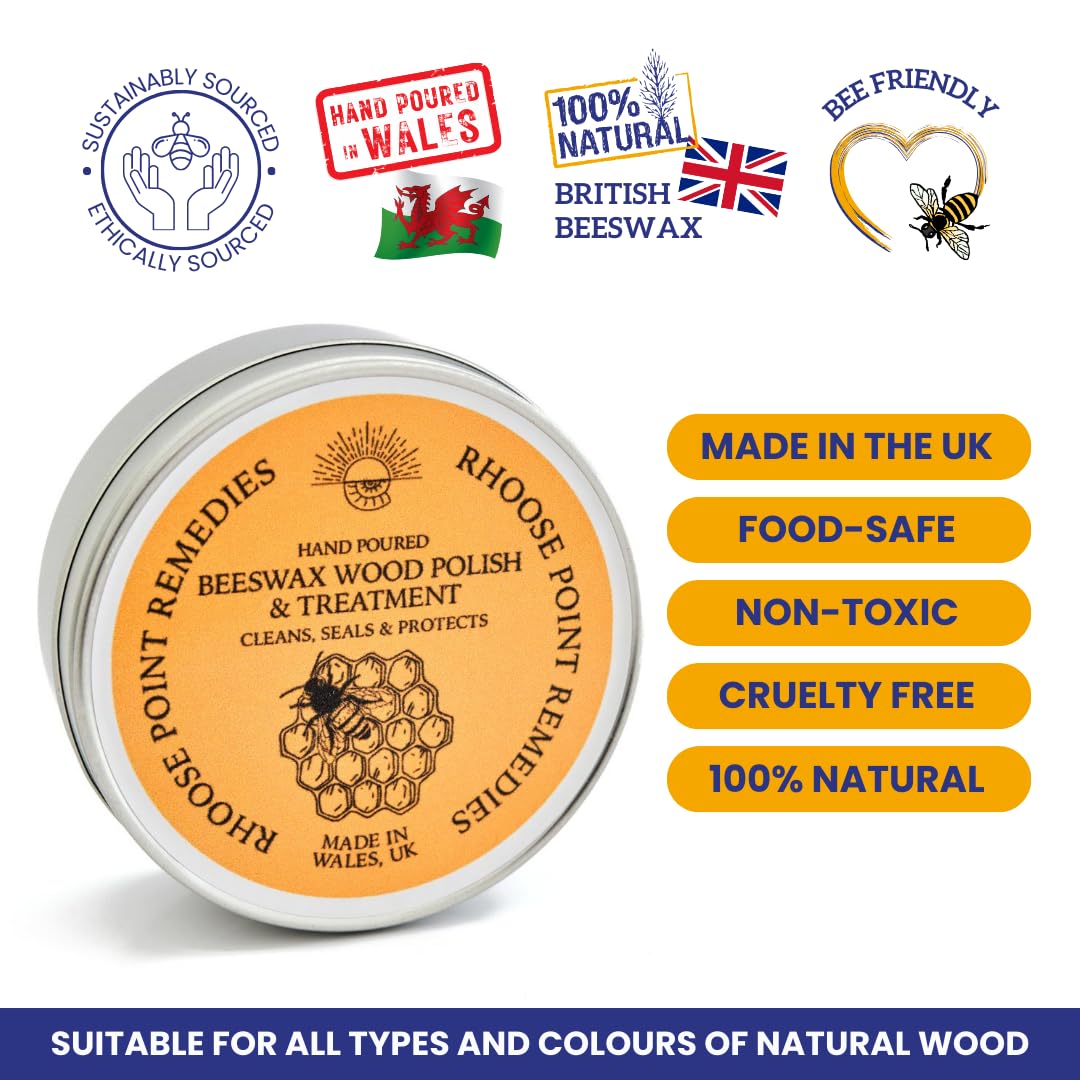 Beeswax Furniture Polish & Conditioner for Wood Enhances the Natural Beauty of Oak Pine Beech & More Seals & Protects for a Perfect Finish Wood Bees Wax Polish to Protect & Enhance any Wooden Surface