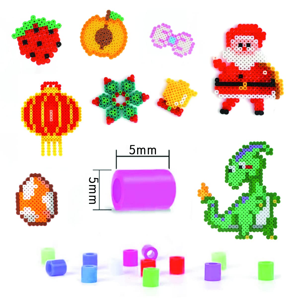 Tcthbc Fuse Beads 10,000pcs Melty Beads in 48 Colors, 5mm Iron Beads Compatible Perler and Hama Beads 2 Boxes