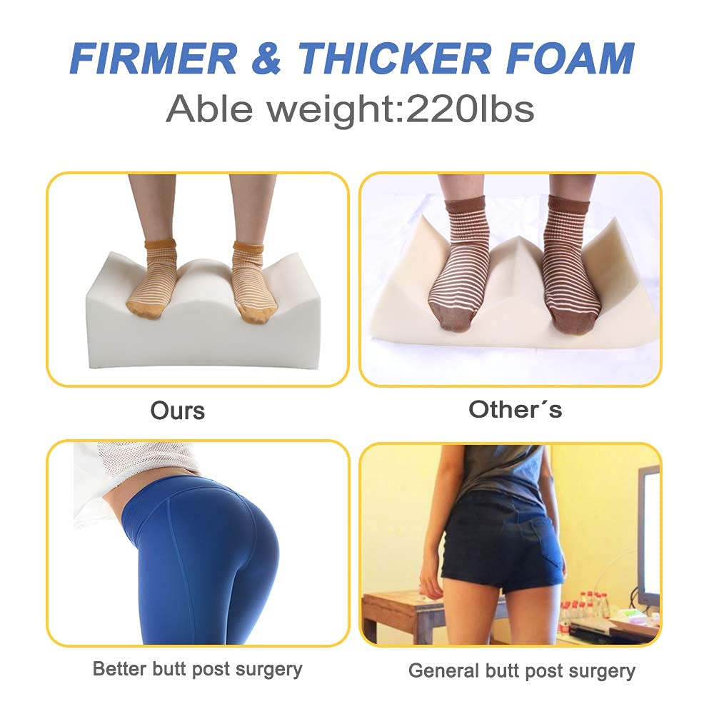 Pillow Used After BBL Surgery, The Latest Upgraded Version, Hardened Pillow core Support Does not deform, Easy to Carry (Black, Standard Size)