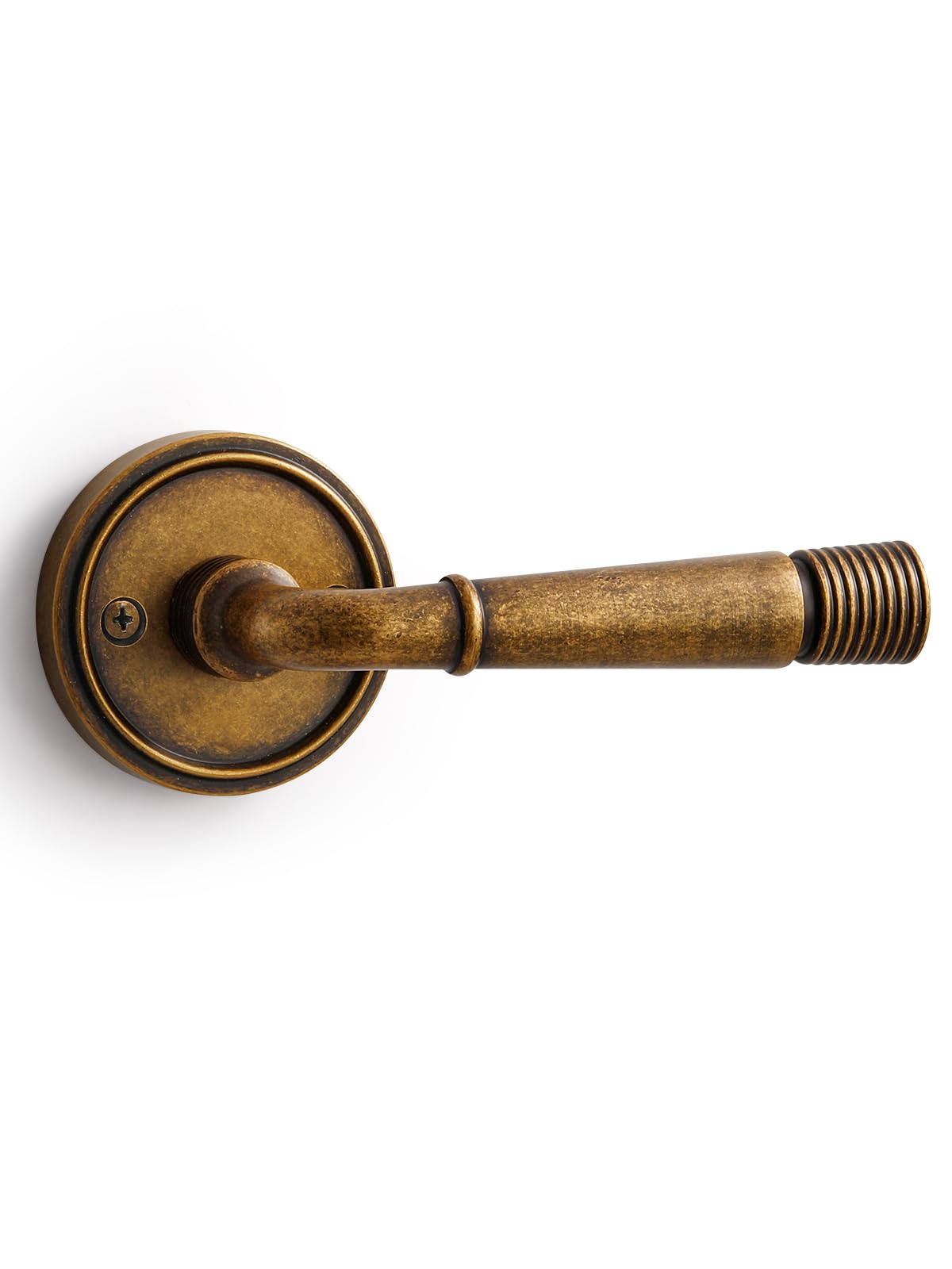 SORWDUERM 1 Pack Antique Brass Door Lever Passage Door Levers Interior Door Handle for Hall and Closet,Zinc Alloy