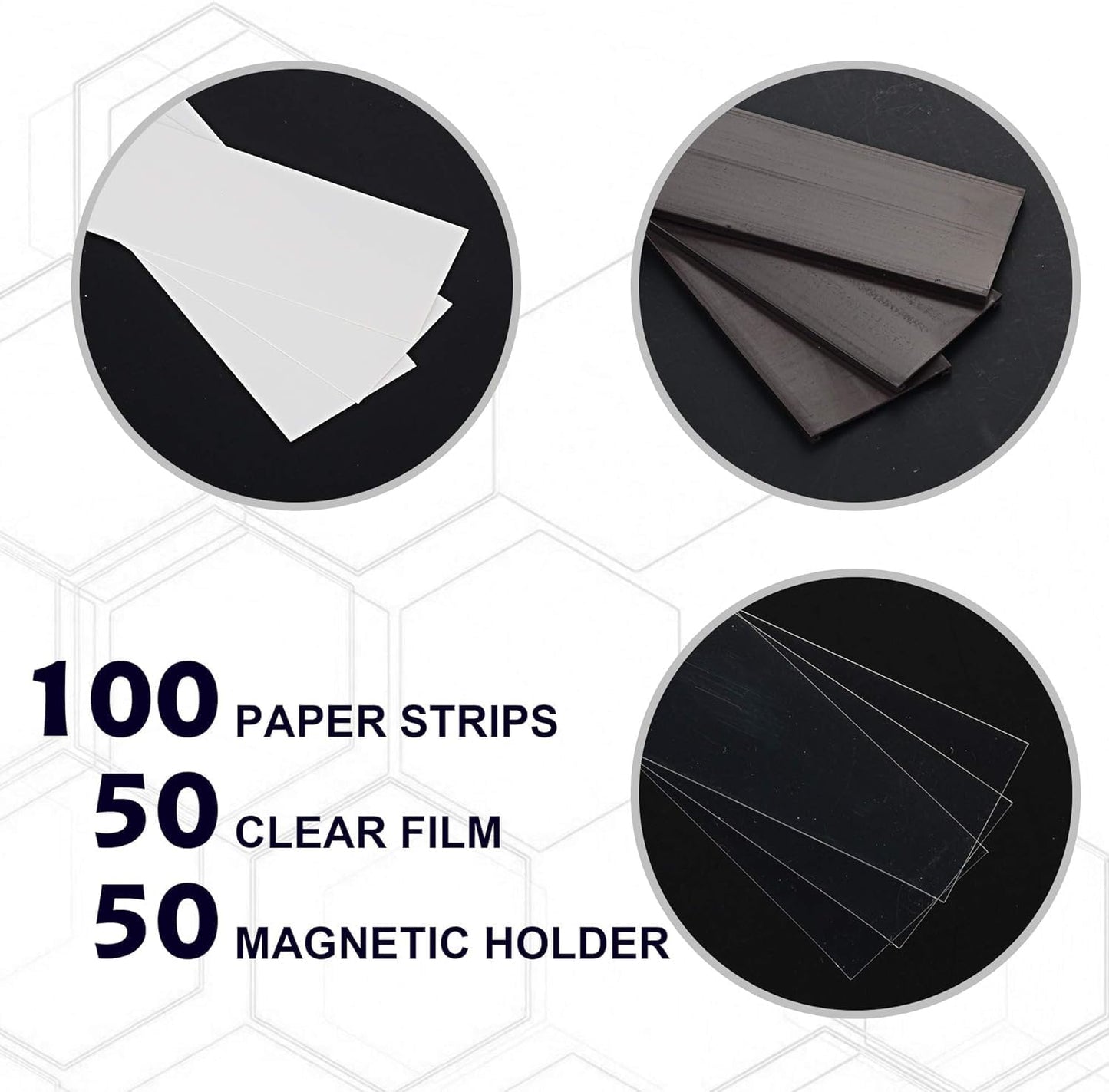 LLPT Magnetic Label Holder 4” x 1.6” 50 Packs C Channel 300g White Paper Cards Protective Film Strong Removable for Shelf White Board Toolbox Metal Wall Cabinet Drawer(MH4150)