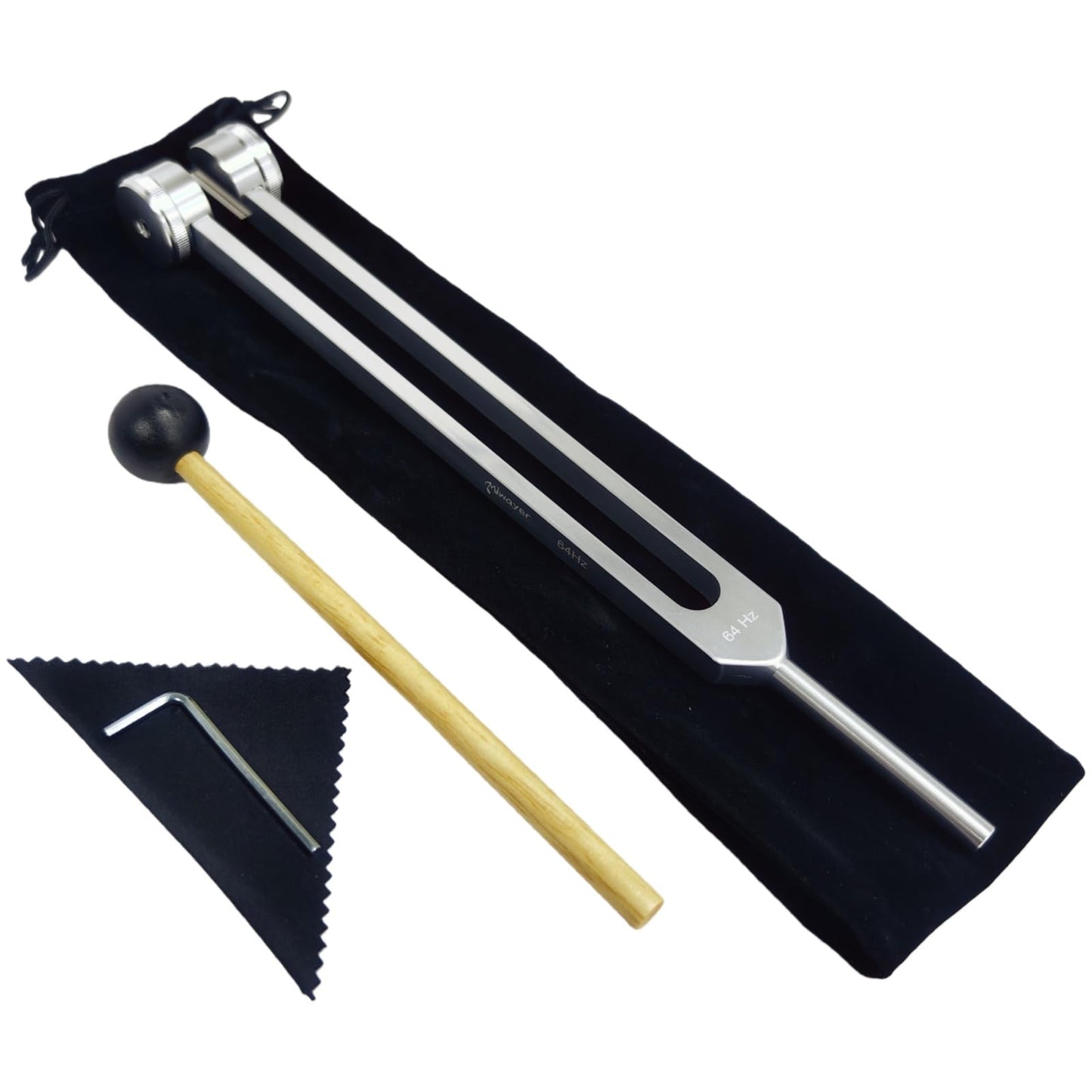 Miwayer Professional 64 Hz Tuning Forks (Otto Style) for Healing, Medical, and Music - Multi-Frequency Tuning Fork Kit for Sound Therapy, Meditation, Chakra Balancing, and Instrument Tuning