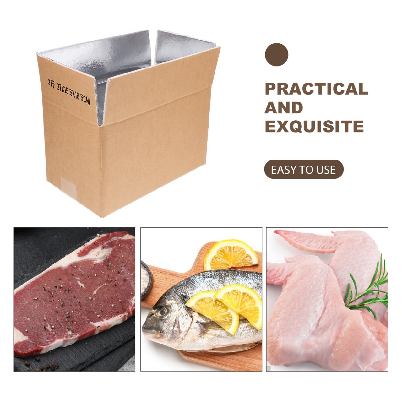 ULTECHNOVO Insulated Shipping Boxes 2-Pack Leak-Proof Thermal Cooler Box with Aluminum Foil Insulation Liner for Food Seafood Medication Mailing Travel