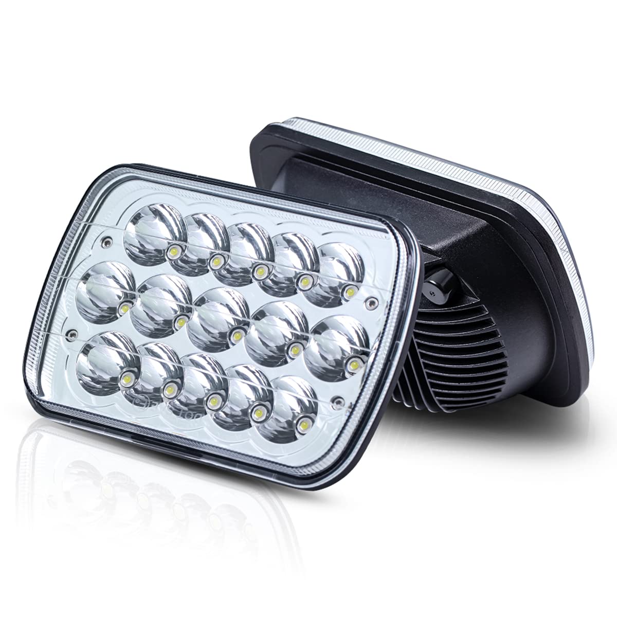BAOLICY 5x7 H6054 LED Headlights DOT Approved Rectangular 2PCS 45W Hi/Low Sealed Beam 7x6 H6052 6054 H5054 H6054LL 69822 Head Lights for XJ YJ Chevy S10 Blazer Ford Probe Truck Van