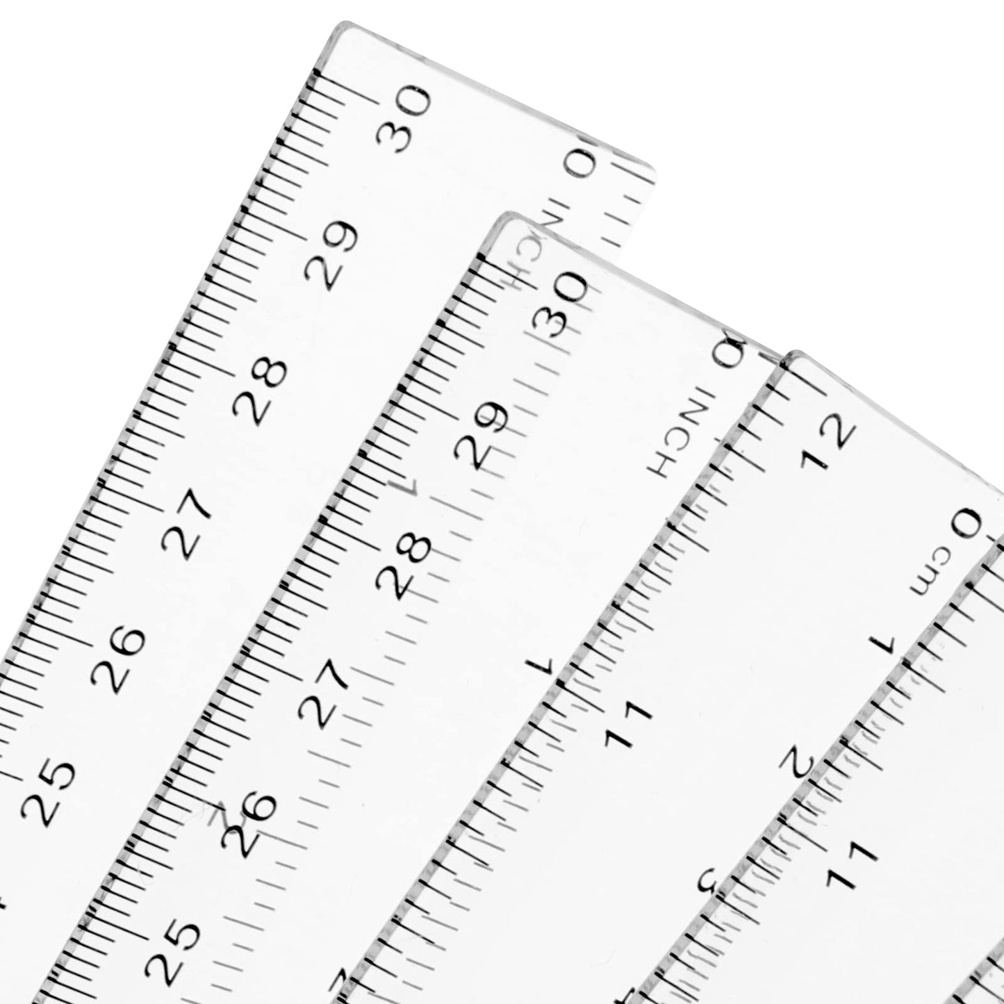 KEILEOHO 200 Pack 12 Inch Clear Plastic Ruler, Standard/Metric Straight Rulers, Flexible Transparent Rulers Measuring Tool for Classroom, Home, Office, Craft Room