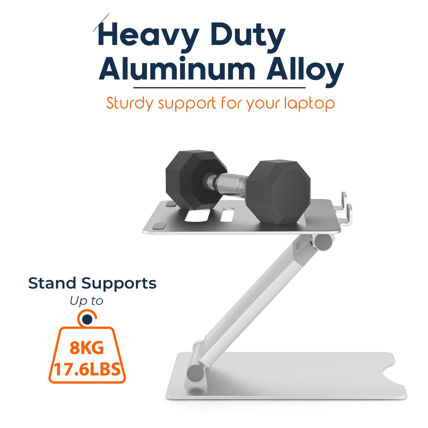 SHOPPINGALL Hight Adjustable and Foldable Laptop Stand, Ergonomic and Portable Aluminum Laptop and Tablets Riser for Desk, Fits All Laptops and Notebooks and Tablets up to 17 Inch - SA-LS4