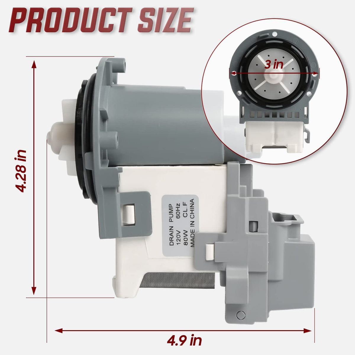 Upgraded DC31-00178A PX3516-01 Washer Drain Pump Motor Compatible with Samsung by Seentech - Repalces: 3989917 AP5916591 PS9605762 EAP9605762 PX3516-01 DC96-01585L DC31 00178D