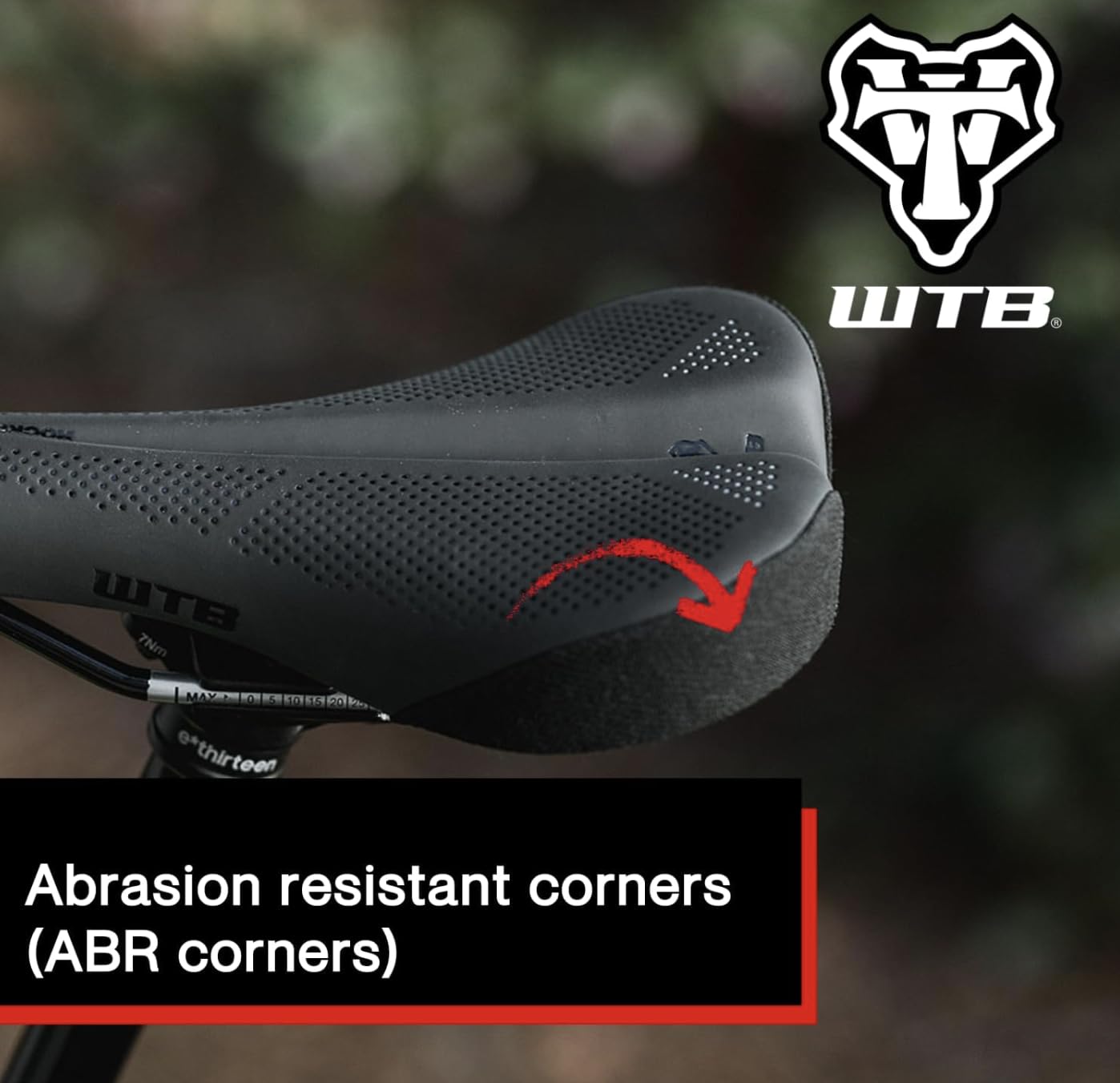 WTB Rocket Bike Saddle, Thick Padding, Medium Width, Mountain & Gravel (Steel Rail)
