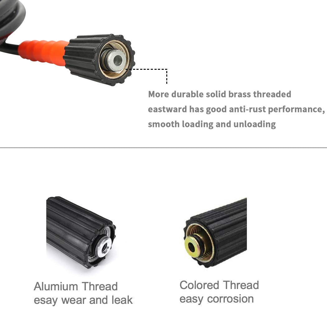 4000 PSI High Pressure Washer Gun Kit with Replacement Extension Wand,M22-14mm Fitting Gun,1/4”×50FT Hose,6 Spary Nozzle,30 Degree Curved Wand…