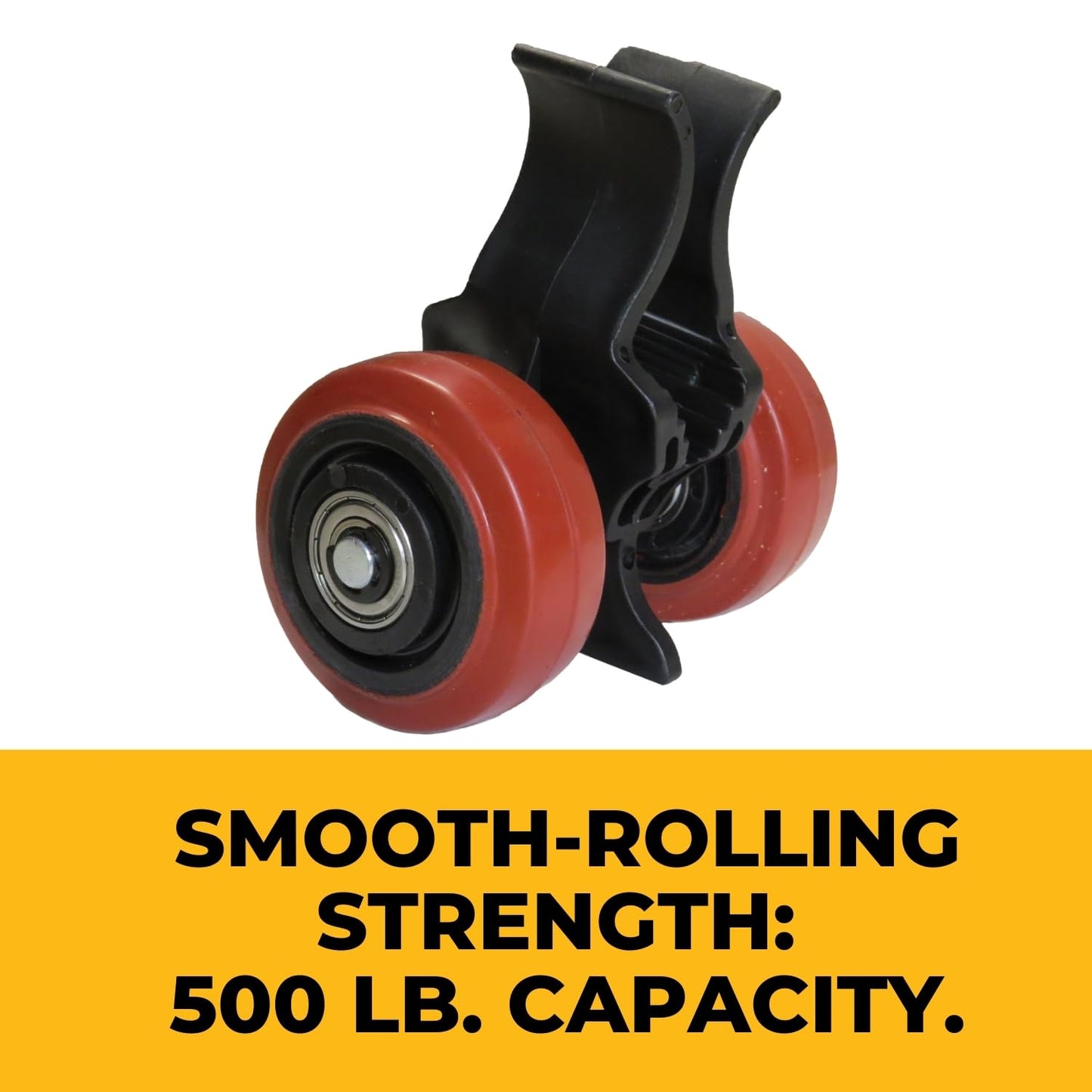 FastCap 02120 Clip N ROLL with Steel Axel, Polyurethane Wheels, 500 LB Capacity