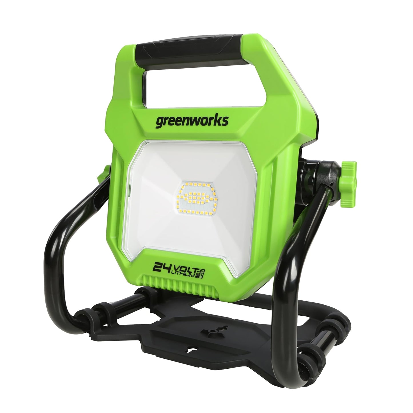 Greenworks 24V (AC/DC) 2000-Lumen LED Work Light, 360° Head Rotation, Tripod Mountable, Portable, Indoor/Outdoor Light, Flood Light, Tool-Only