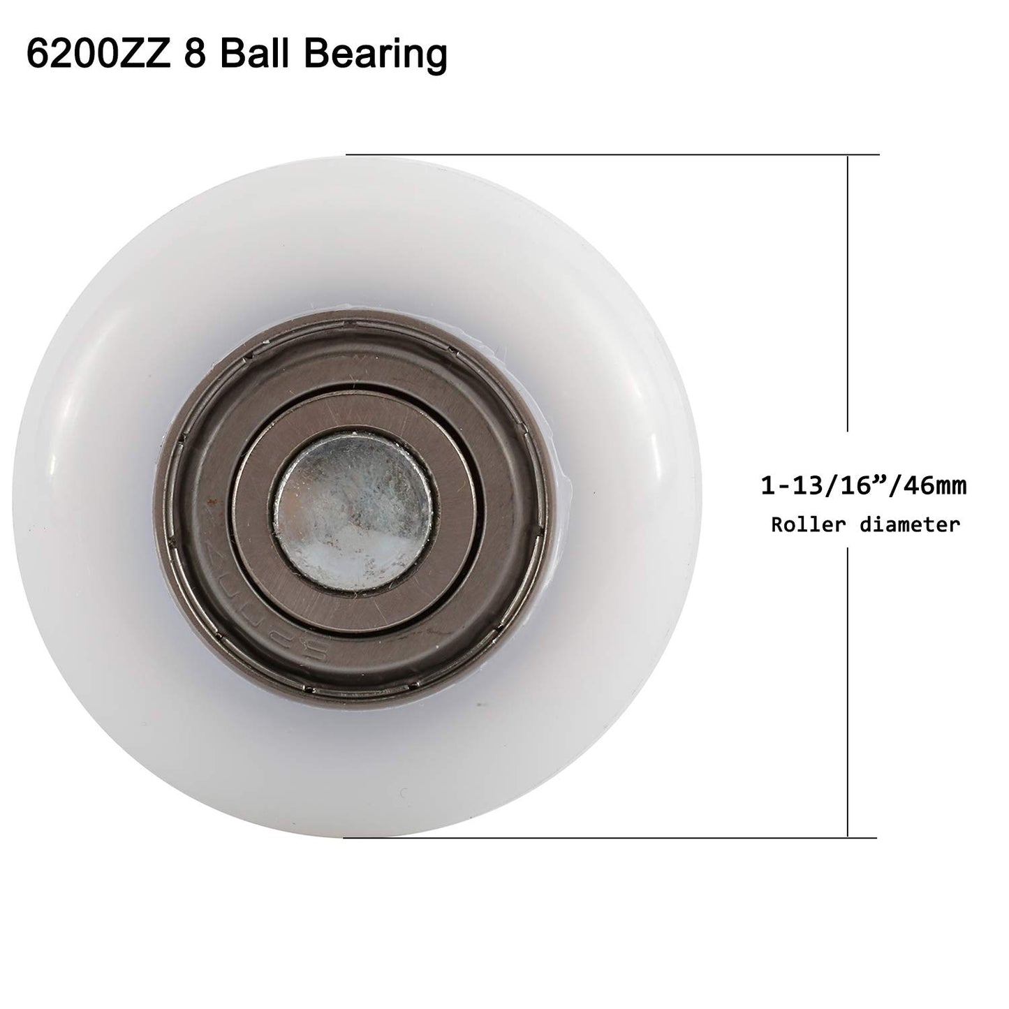 Artilife 12Pack 2" Nylon Garage Door Rollers 6200ZZ Bearing, Quiet and Durable, 4" in Stem for 2" Garage Track Replacement (6200ZZ Bearing)