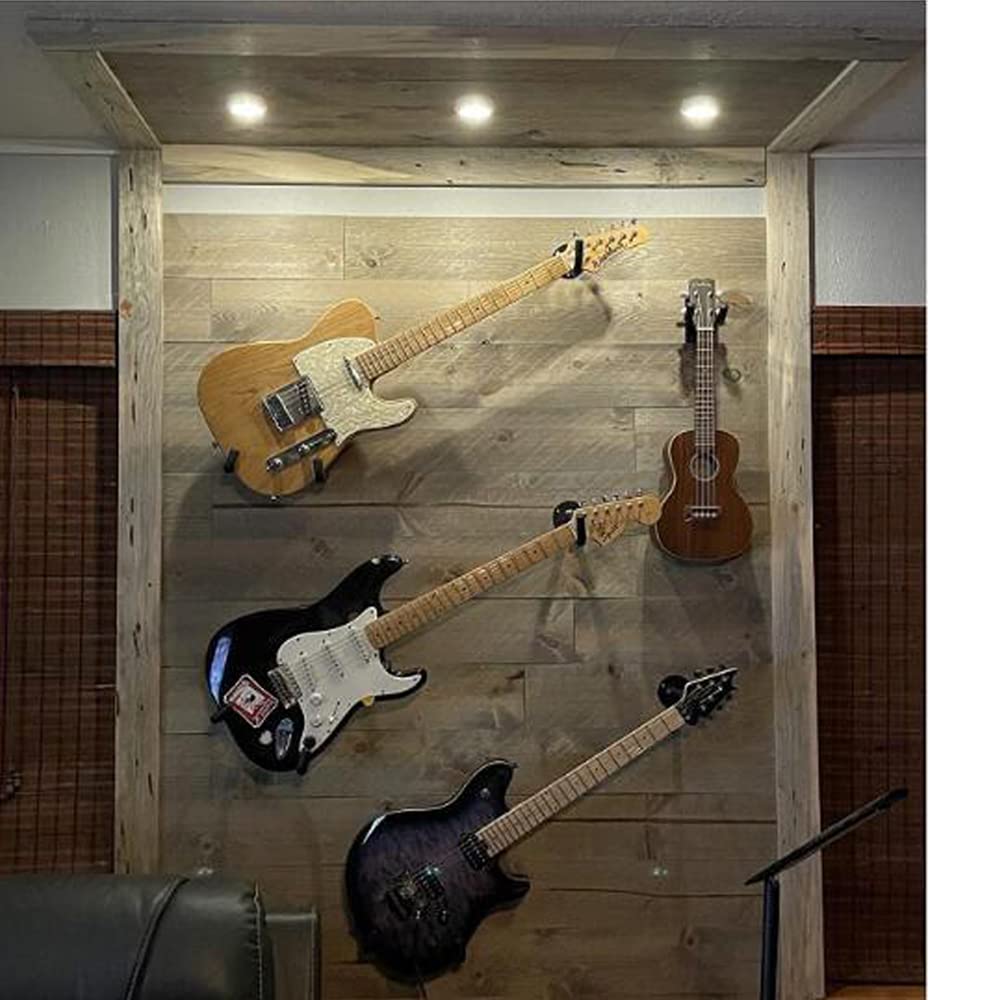 Guitar Wall Mount Hanger Horizontal,Electric Guitar Wall Mount Display Ukulele Slatwall Hawaiian Guitar Holder Bass Stand Rack Hook with Screws,2 Pack