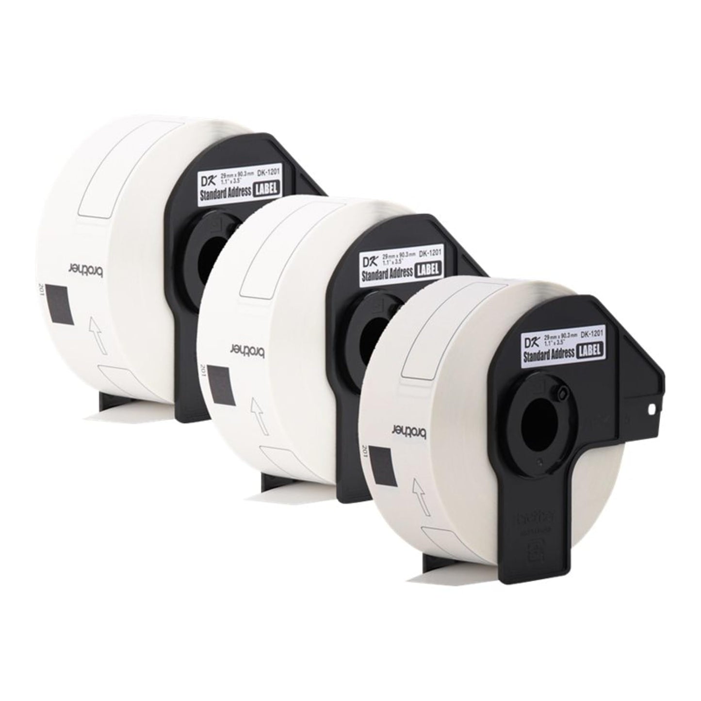 Brother Genuine DK-1201 Die-Cut Standard Address Labels Long Lasting Reliability, Die-Cut Standard Address Paper Labels, 1.14” x 3.5” Individual Label Size, 400 Labels per Roll, (3) Rolls per Box