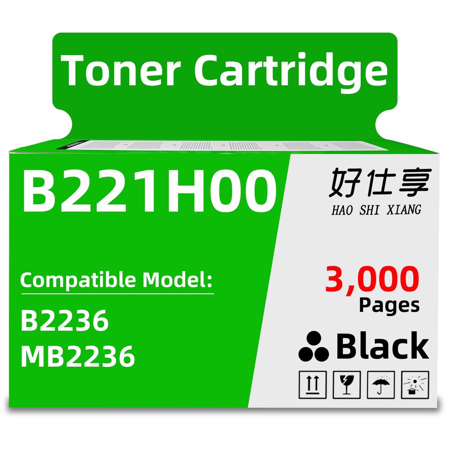 B221H00 B221000 B221X00 Black Toner Cartridge Compatible with Lexmark B2236 MB2236 B2236dw MB2236adw MB2236adwe Laser Printer (B221H00-3000Pages-1Pack)