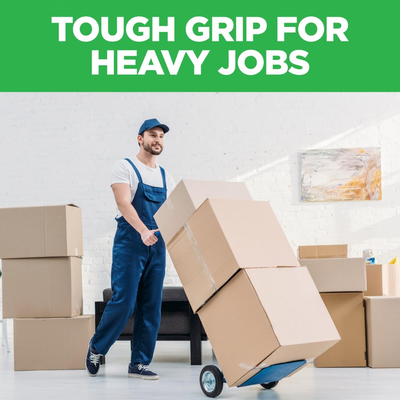 Scotch Tough Grip Moving Packing Tape, Clear, Moving Tape That Secures Boxes up to 80 Pounds, 1.88 in. x 22.2 yd., 6 Tape Rolls with Dispensers