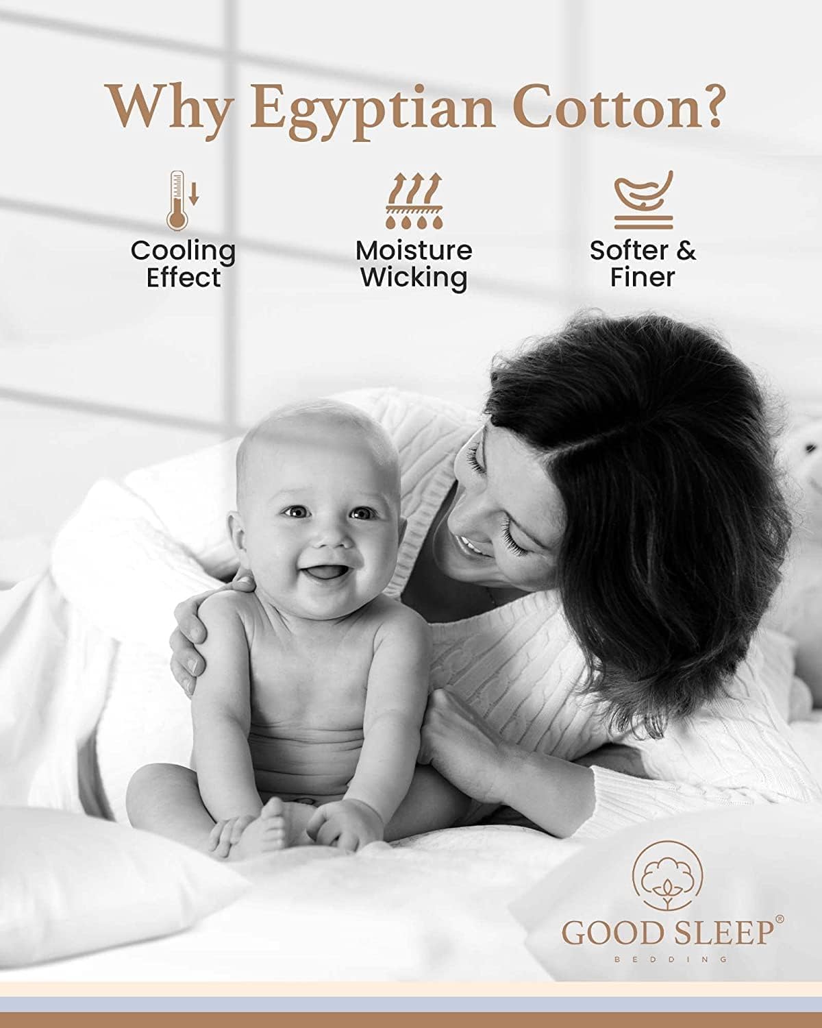 Good Sleep Bedding Pillow Case - 100% Egyptian Cotton Pillow Covers, 1000 TC Pillow Cases Queen Size 4 Pack, Comfy Pillow Cover, Sateen Weave Queen Pillow Case, Soft Pillow Cases, White Pillow Cases