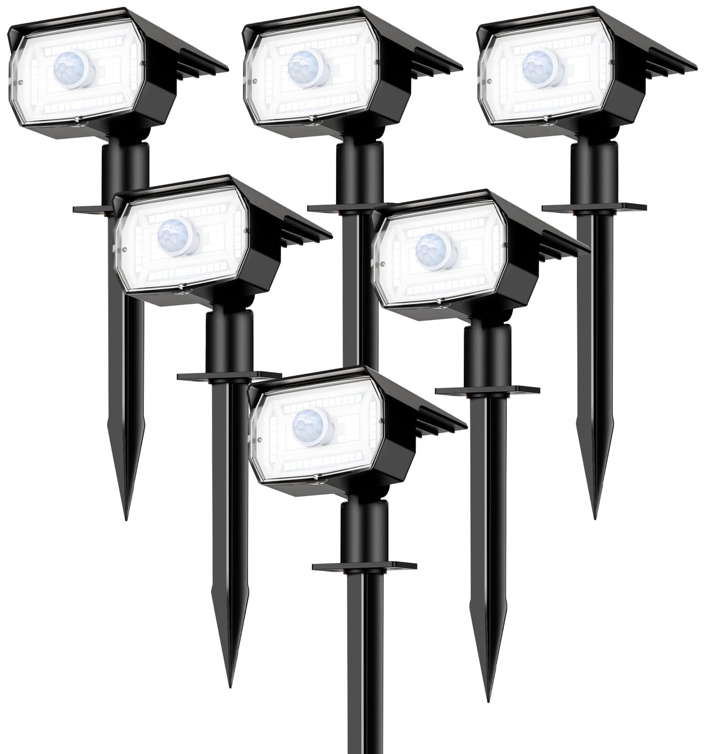 Solar Spot Lights Outdoor Motion Sensor with 3 Modes, [ 6 Pack/56 LED ] Solar Spotlights Outdoor Waterproof 2-in-1 Auto On/Off Solar Landscape Lighting for Outside Yard Wall Garden Pathway
