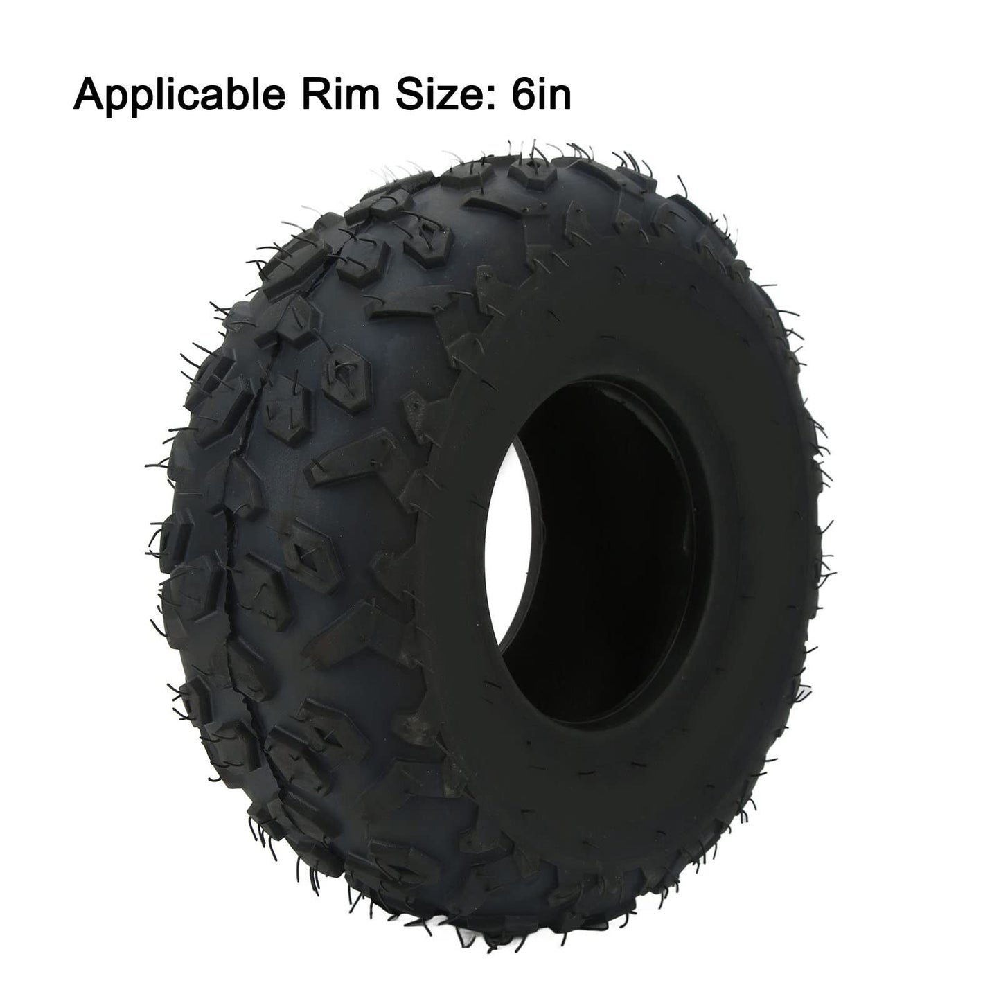 145/70-6 Tire Knobby Tread Rubber 4 Ply Rating Front Rear Abrasion Resistant ATV Tubeless Tire 24 PSI for Quad Go Karts