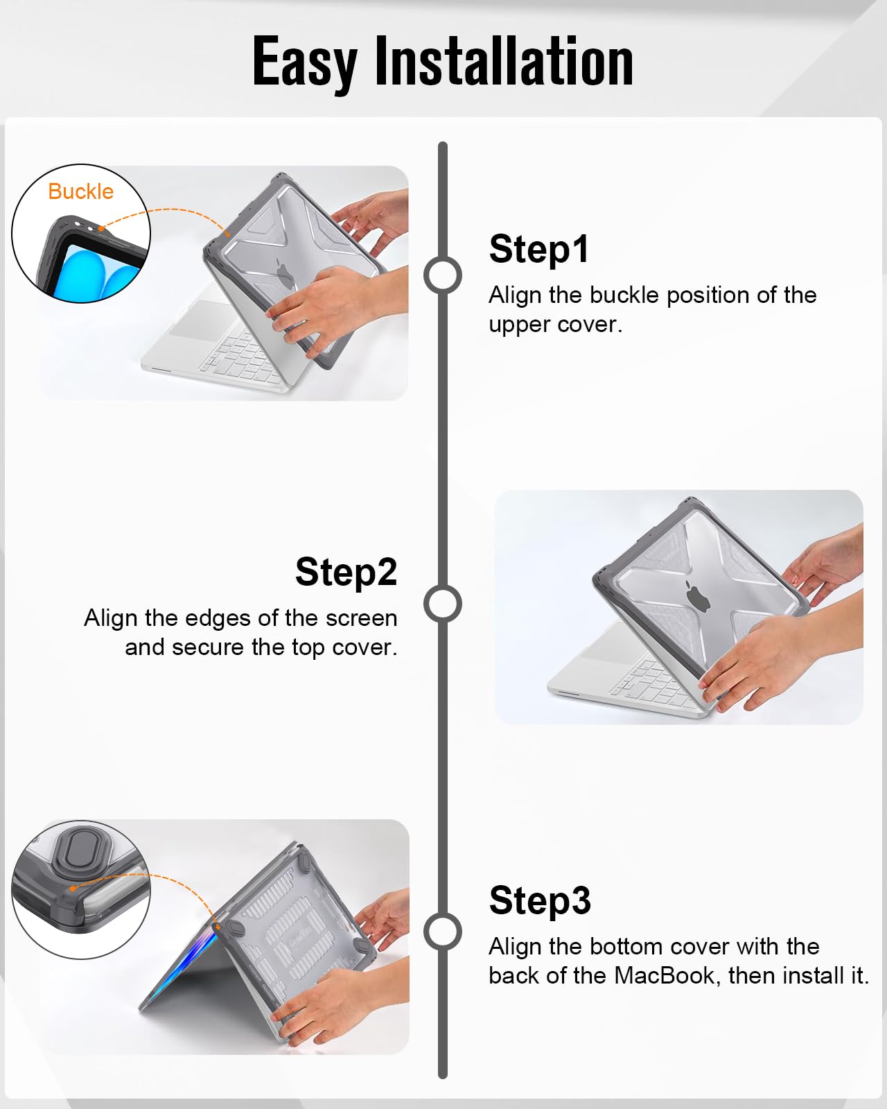 Fintie Case for MacBook Neo 13 Inch A3404 (2026 Release) - Protective Ultra-Thin High Transparency Snap On Hard Shell Cover for MacBook Neo 13" with A18 Pro Chip (Gray)