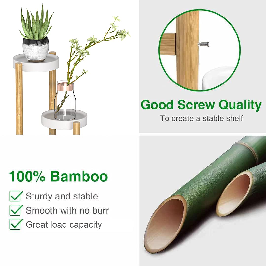 Wisuce Corner Plant Stand Indoor, 3 Tier Tall Bamboo Plant Stand Holder & Plant Shelf Display Rack for Indoor Home Decor (3 Tier)