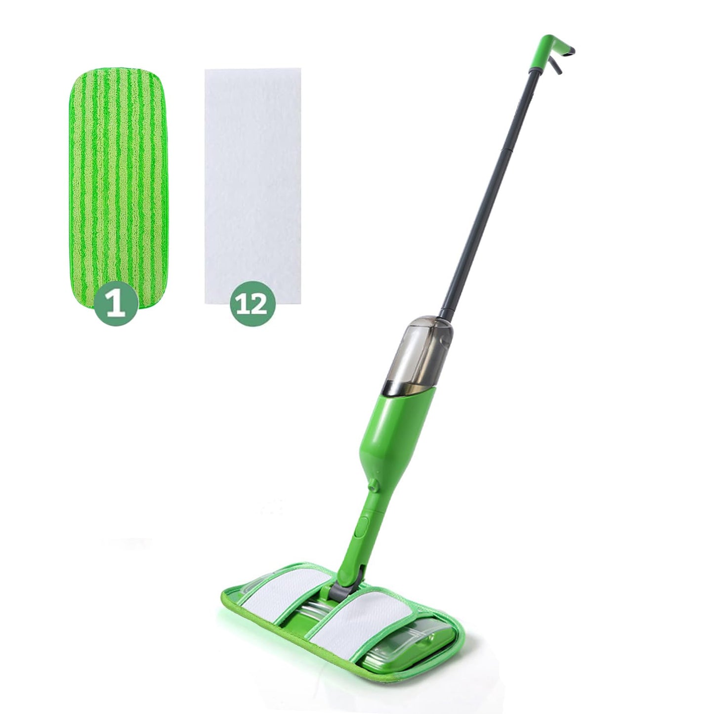 Eyliden Spray Mop for Small Spaces - 360° Swivel Mop with 12 Disposable Cloths, 1 Reusable Pad, 13oz Refillable Bottle | Perfect for Apartments, Dorms & Compact Living
