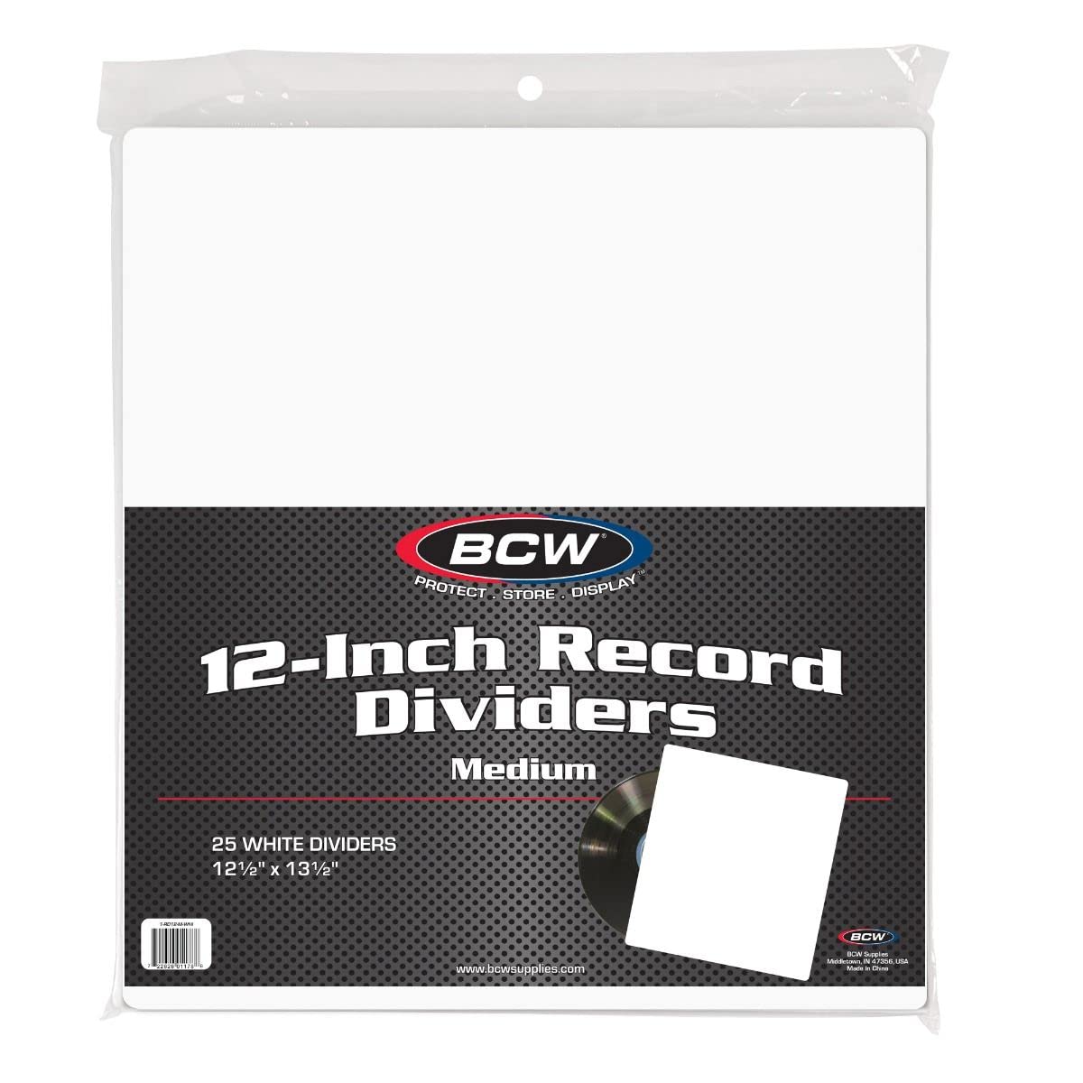 BCW Medium White 12-Inch Record Dividers - 25 Ct | Premium Archival Vinyl Dividers