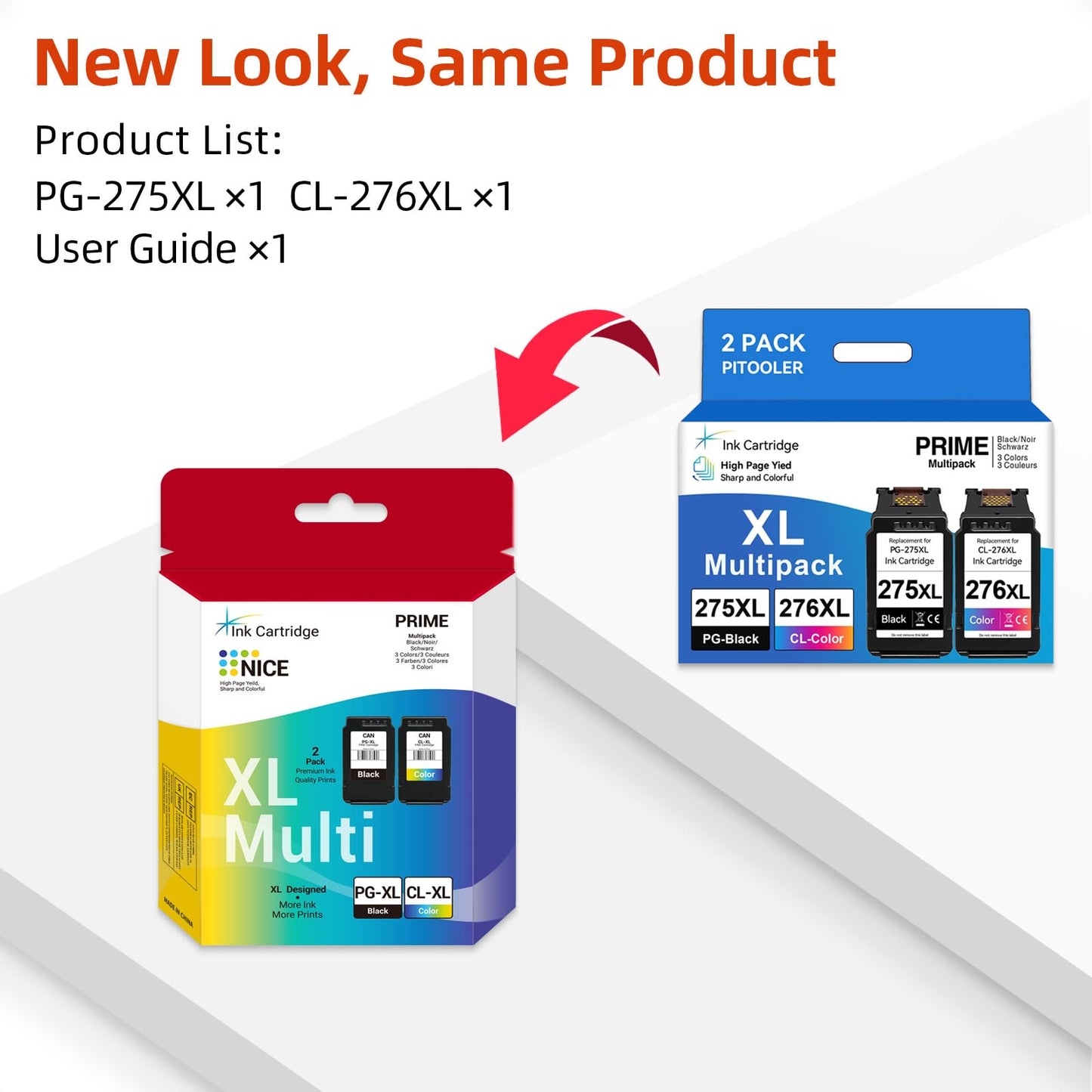 PG-275 XL/CL-276 XL High Yield Compatible for Canon 275 276 XL Ink Cartridges Replacement for Canon Printer Ink 275 276 Compatible for Canon Pixma TS3720 TR4720 TR4700 TR4723 TR4722 TS3500 Printer