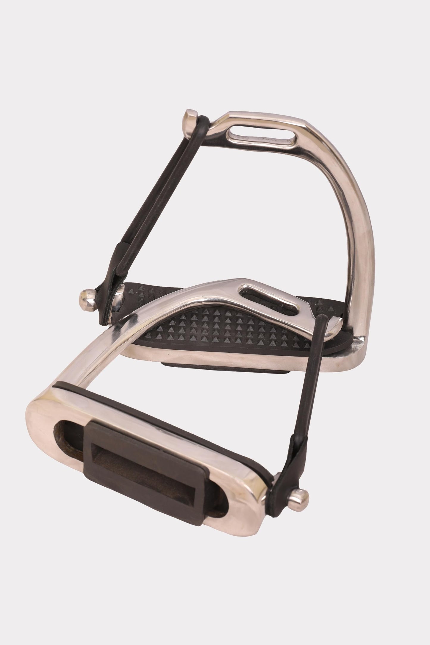 Peacock Silver Polish Safety Stirrups Fillis Horse Riding S/Steel with Rubber & TREADS (4" inch)