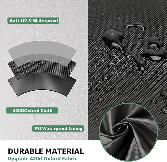 Aurragiy Garden Cushion Storage Bag - 420D Waterproof, 68" Rectangular, Black - Outdoor Patio Cushion Storage Bag with Zipper and Handles