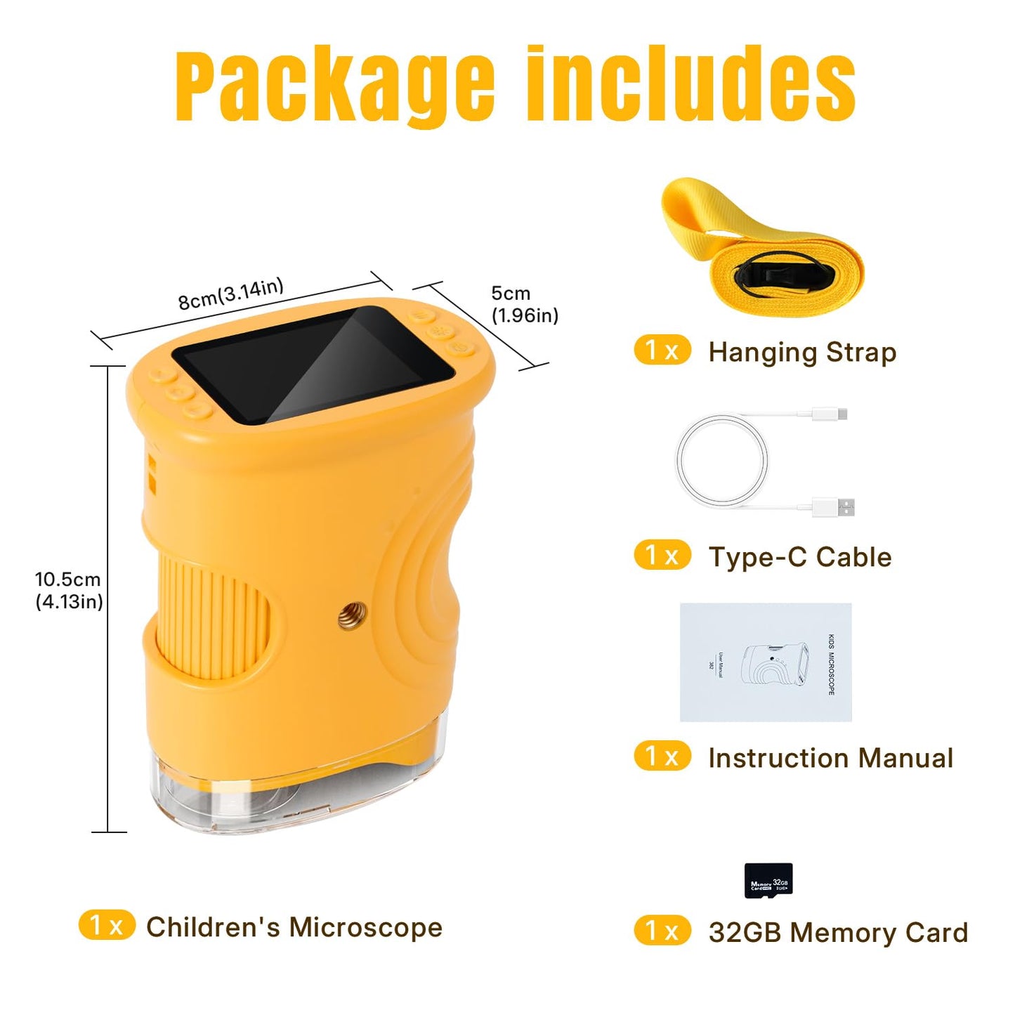 Mcbazel Kids Microscope 1000x Magnification, 2MP HD CameraPortable STEM Microscope for Kids with LED Lights, Anti-Shake