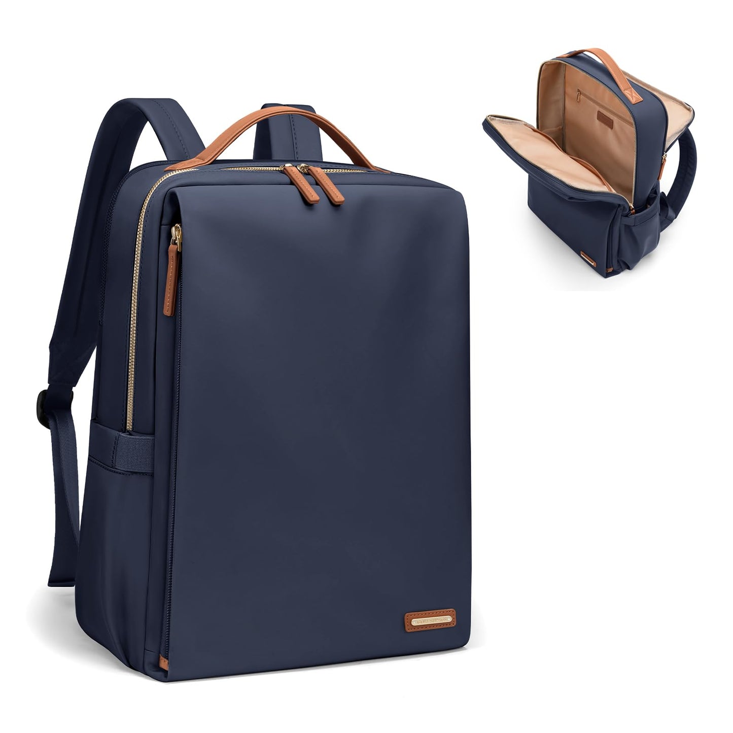 Stylish Laptop Backpack for Women Airline Approved Perfect for Work College and Travel Multi-Functional Casual Daypack Fits 15.6 Inch Notebook (Navy Blue)