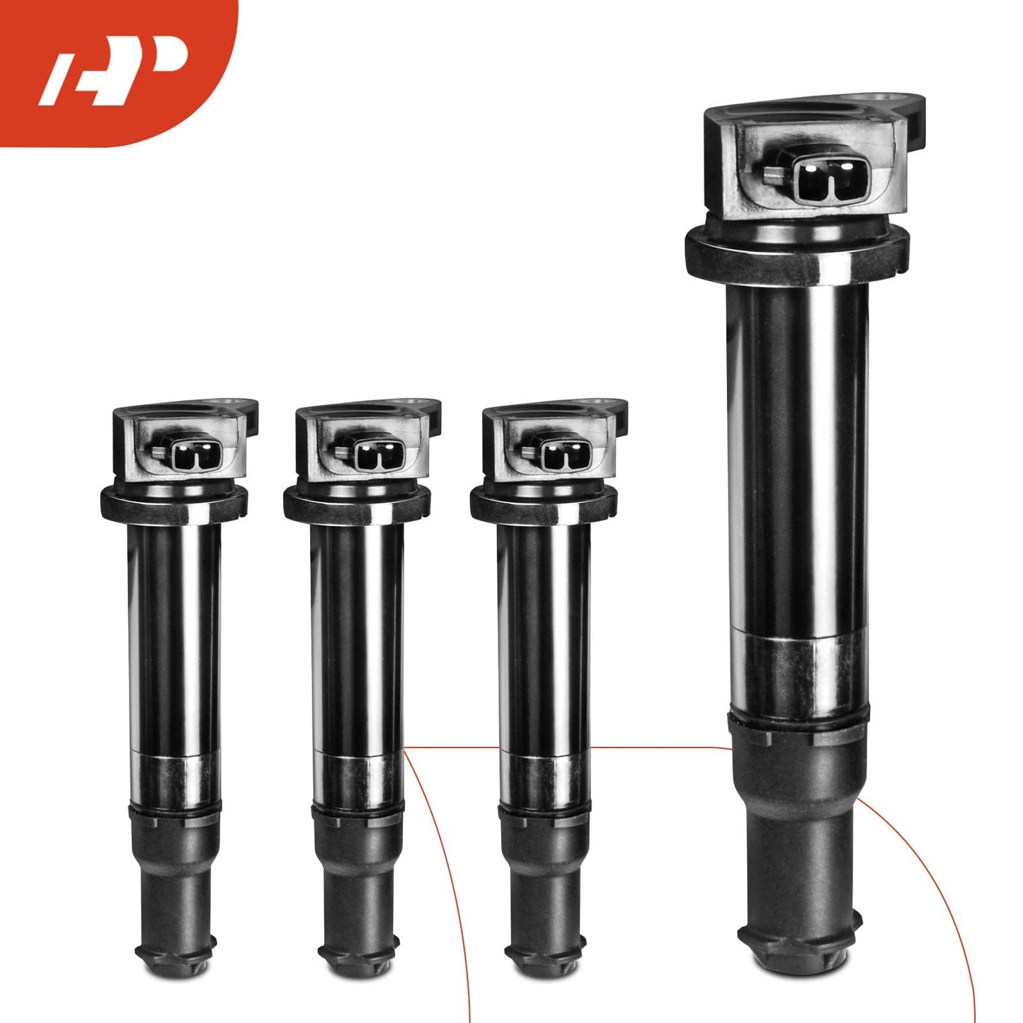 A-Premium Engine Ignition Coil Packs Compatible with Hyundai Accent Kia Rio Rio5 2006 2007 2008 2009 2010 2011 1.6L Compatible UF-499 27301-26640 C1543 (4-PC Set)