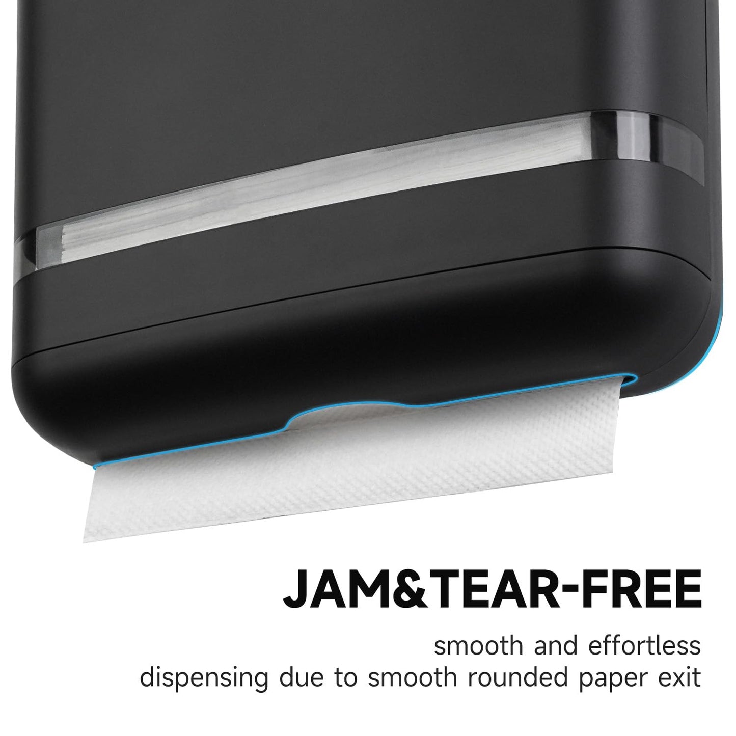 AIKE 400 Sheets Multifold Paper Towel Dispenser for Commercial Wall Mount Tissue Dispenser with Lock Large Capacity Black (Folded Size 22.86 x 8.89 cm Or Smaller)
