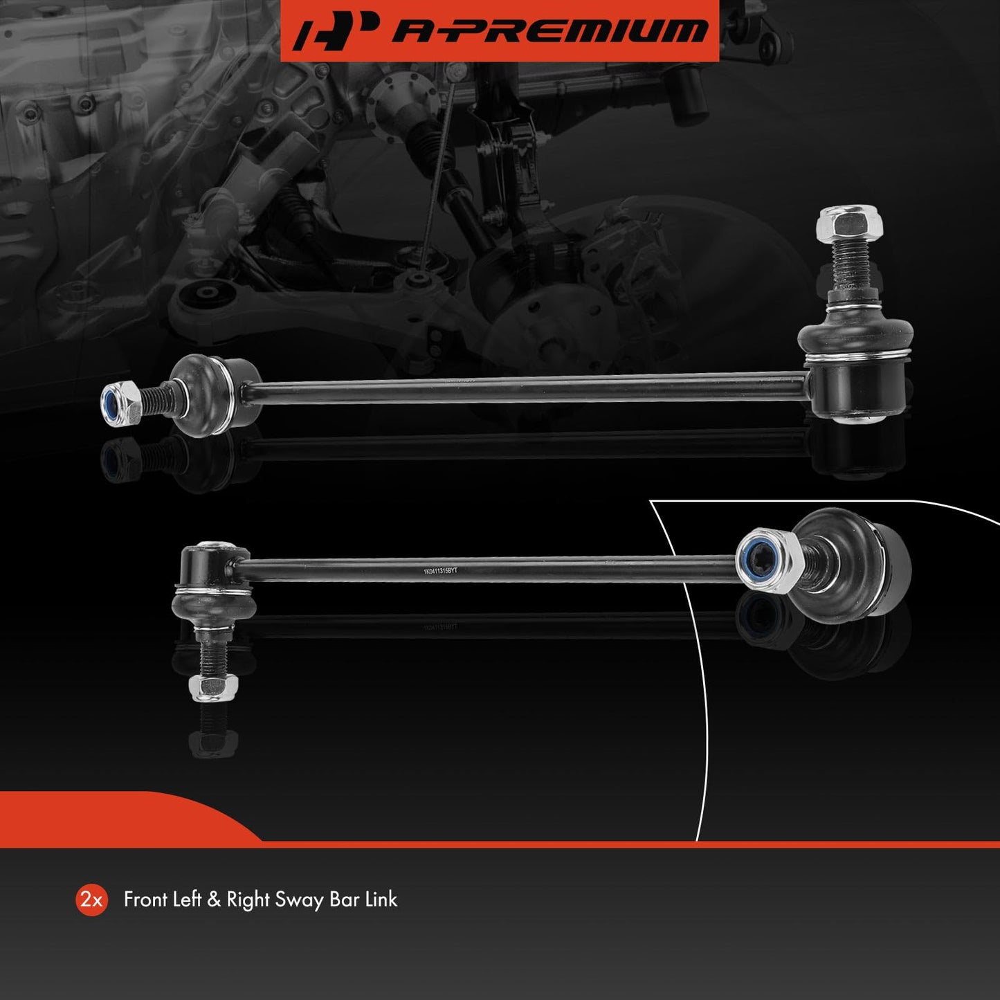 A-Premium 2 x Front Sway Bar Links Stabilizer Bar Links, Compatible with Volkswagen Jetta Golf Passat Tiguan Eos CC Beetle & Audi A3 (Quattro) Q3 (Quattro) TT (Quattro)